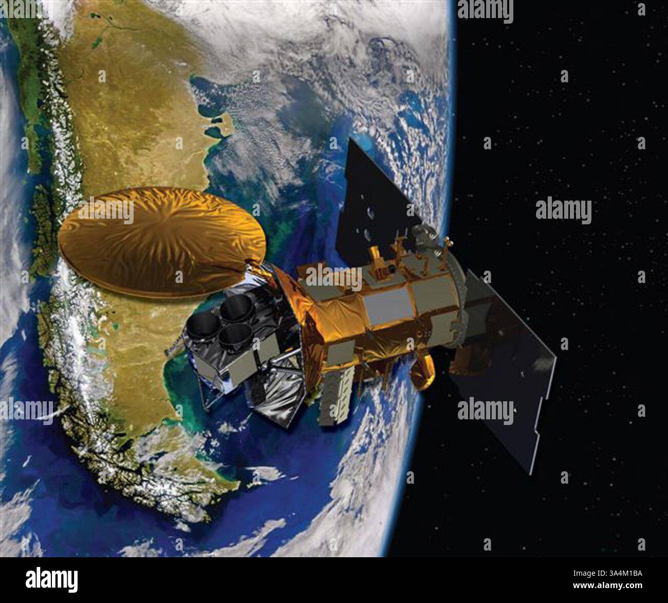 11 juin 2011 - - - 868 un concept d'artiste non daté fourni par la NASA le 11 juin 2011 montre le vaisseau spatial Aquarius/sac-d, une collaboration entre la NASA et l'agence spatiale Argentine, avec la participation du Brésil, du Canada, de la France et de l'Italie. Aquarius, l'instrument principal construit par la NASA sur le vaisseau spatial, prendra les premières mesures spatiales de la salinité de la surface des océans, une variable manquante clé dans les observations satellitaires de la Terre qui relie la circulation océanique, l'équilibre global de l'eau douce et le climat. Le satellite a été lancé vendredi 10 juin 2011 depuis la base aérienne de Vandenburg en Californie Banque D'Images