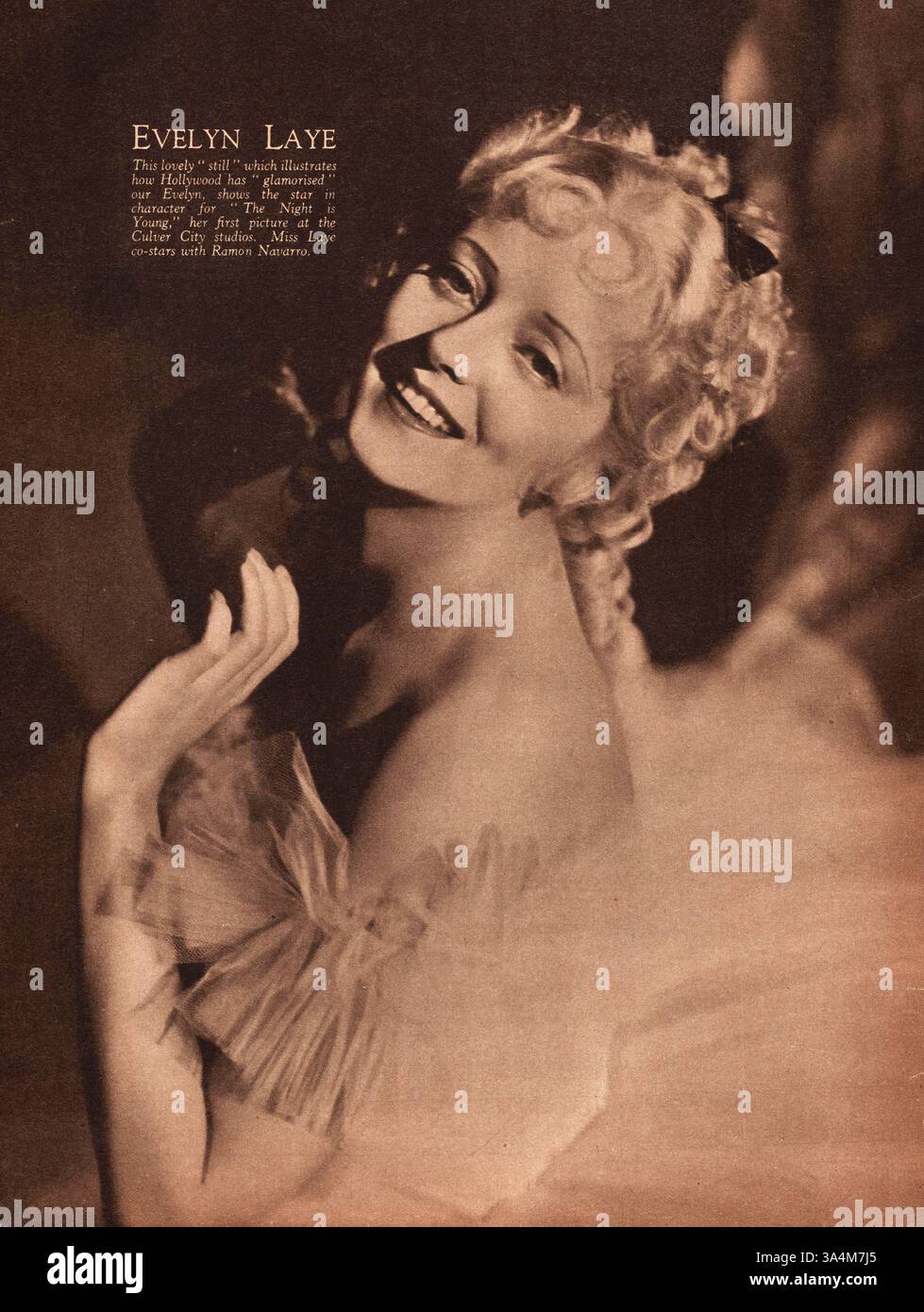 1934 Picturegoer actrice Evelyn Laye Banque D'Images