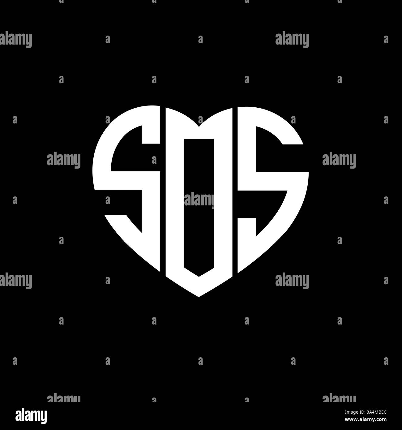 SOS unique moderne plat abstrait géométrique initiales géométriques vectorielles design de logo de lettre. Logo monogramme SOS. Illustration de Vecteur