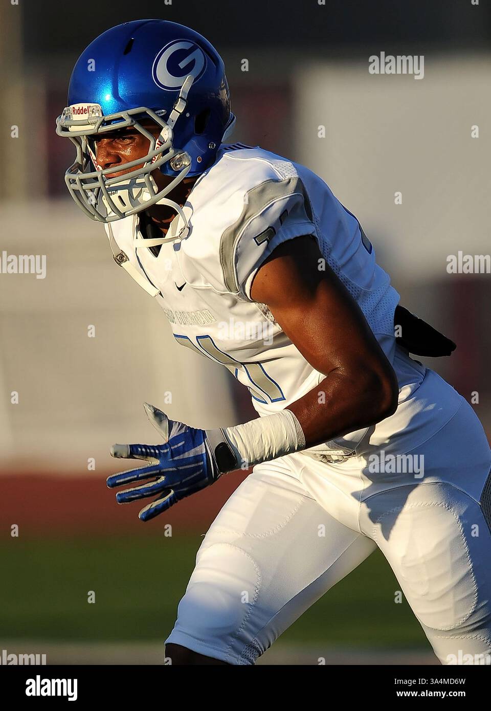 12 septembre 2014 Corona, CA. Bishop Gorman Wide Receiver Cordell Broadus #21.CIF-SS Prep Football Varsity Bishop Gorman v. Centennial Corona..Louis Lopez/Modern Exposure(crédit image : © Louis Lopez/Cal Sport Media/ZUMAPRESS.com) Banque D'Images