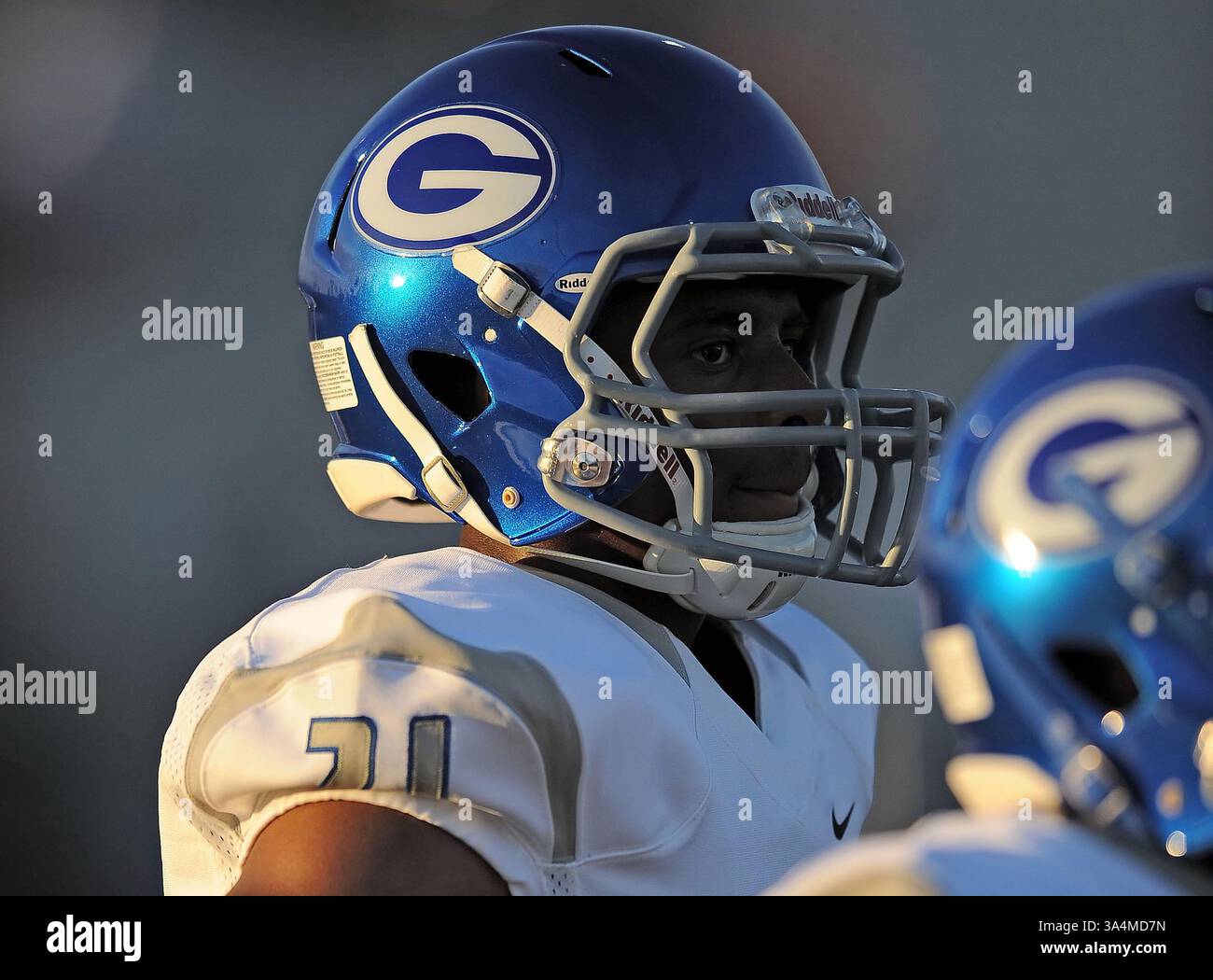 12 septembre 2014 Corona, CA. Bishop Gorman Wide Receiver Cordell Broadus #21.CIF-SS Prep Football Varsity Bishop Gorman v. Centennial Corona..Louis Lopez/Modern Exposure(crédit image : © Louis Lopez/Cal Sport Media/ZUMAPRESS.com) Banque D'Images