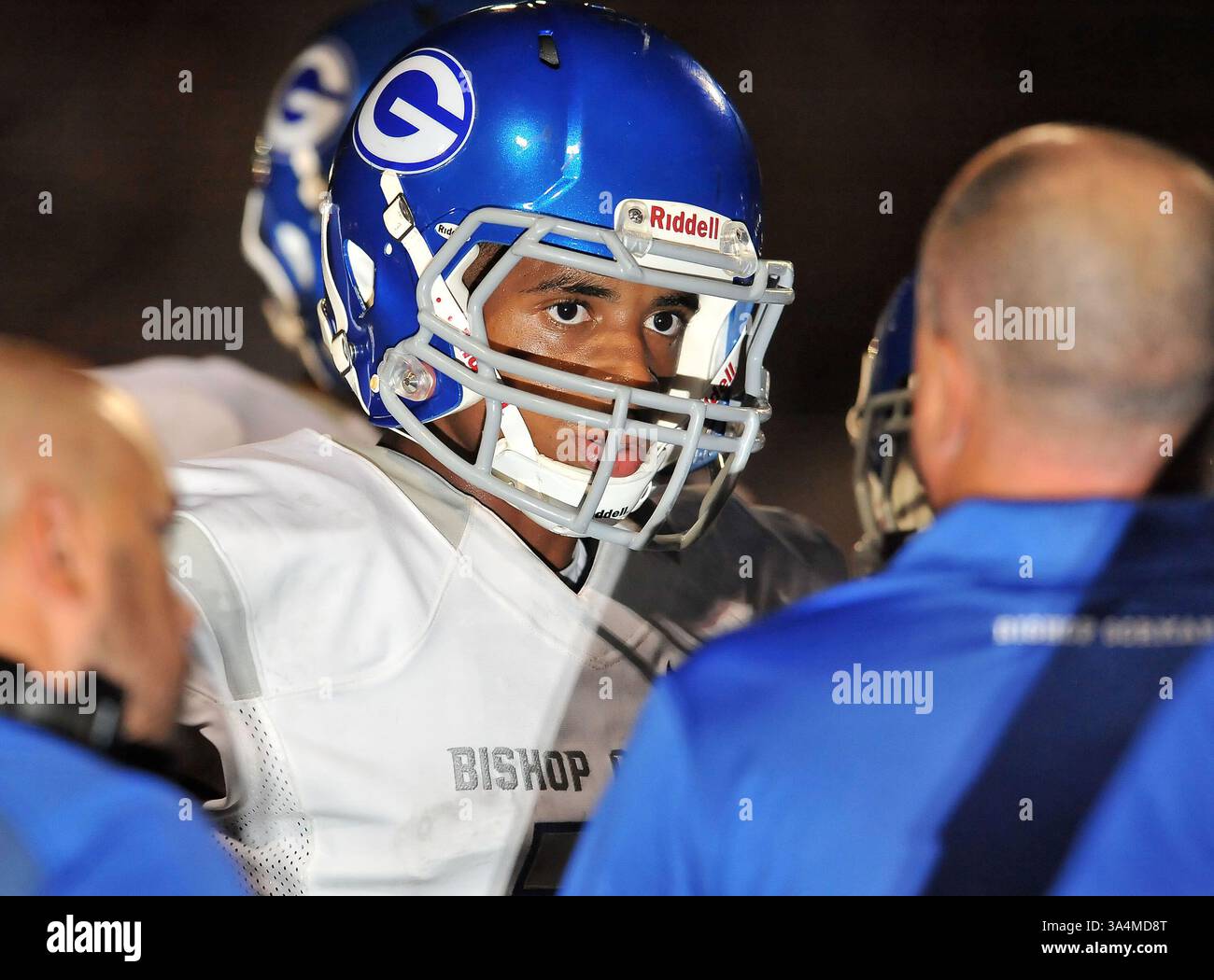 12 septembre 2014 Corona, CA. Bishop Gorman Wide Receiver Cordell Broadus #21.CIF-SS Prep Football Varsity Bishop Gorman v. Centennial Corona..Louis Lopez/Modern Exposure(crédit image : © Louis Lopez/Cal Sport Media/ZUMAPRESS.com) Banque D'Images