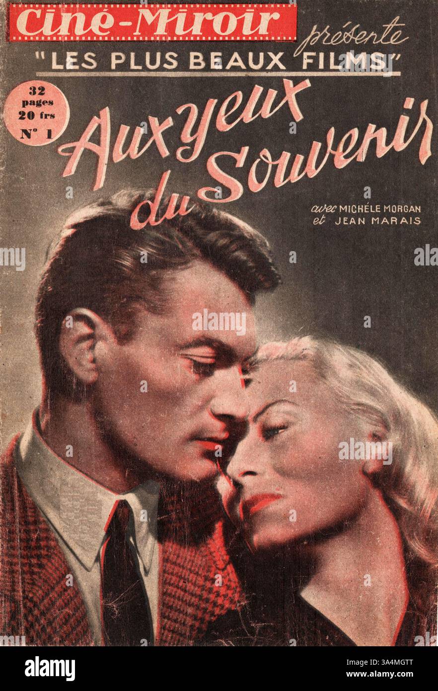 1948 L'actrice Michèle Morgan et Jean Marais du magazine Cine-miroir Banque D'Images