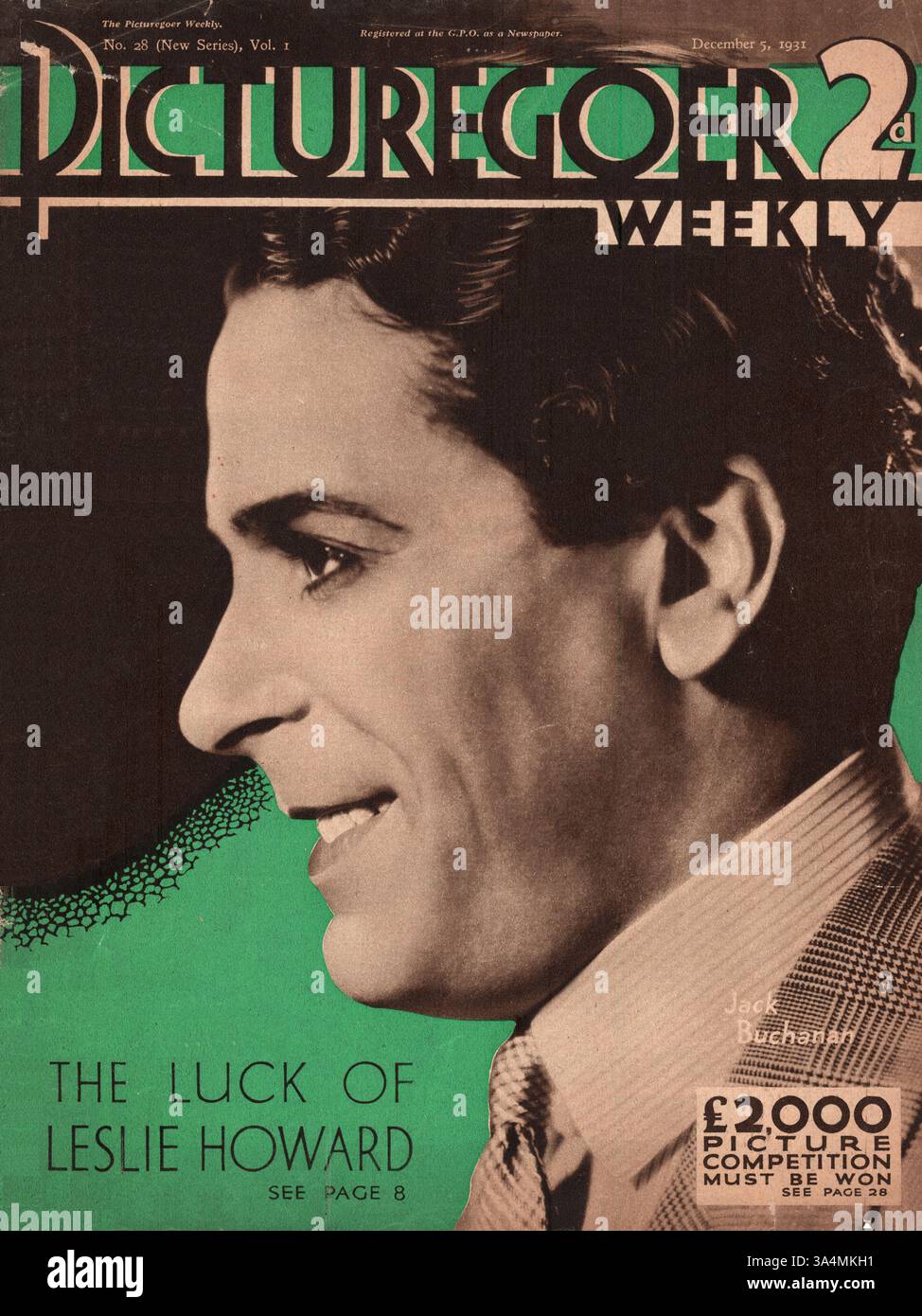 1934 Picturegoer supplément acteur Jack Buchanan Banque D'Images