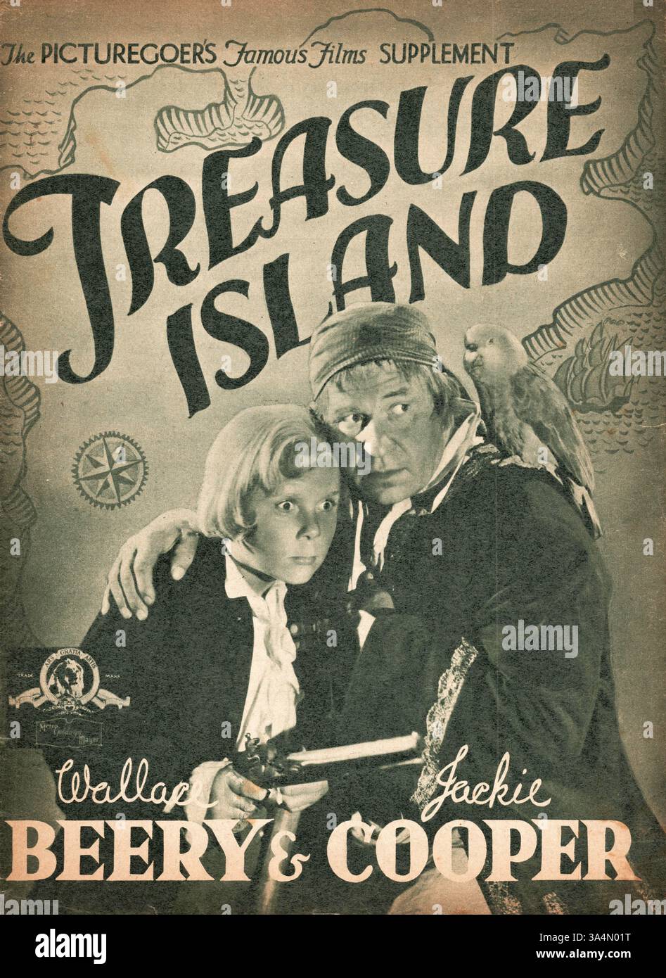 1934 Picturegoer supplément Wallace Beery et Jackie Cooper à Treasure Island Banque D'Images