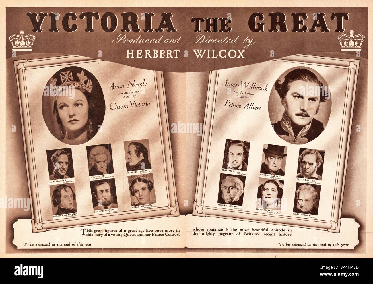 1937 film Weekly ad Victoria the Great Banque D'Images