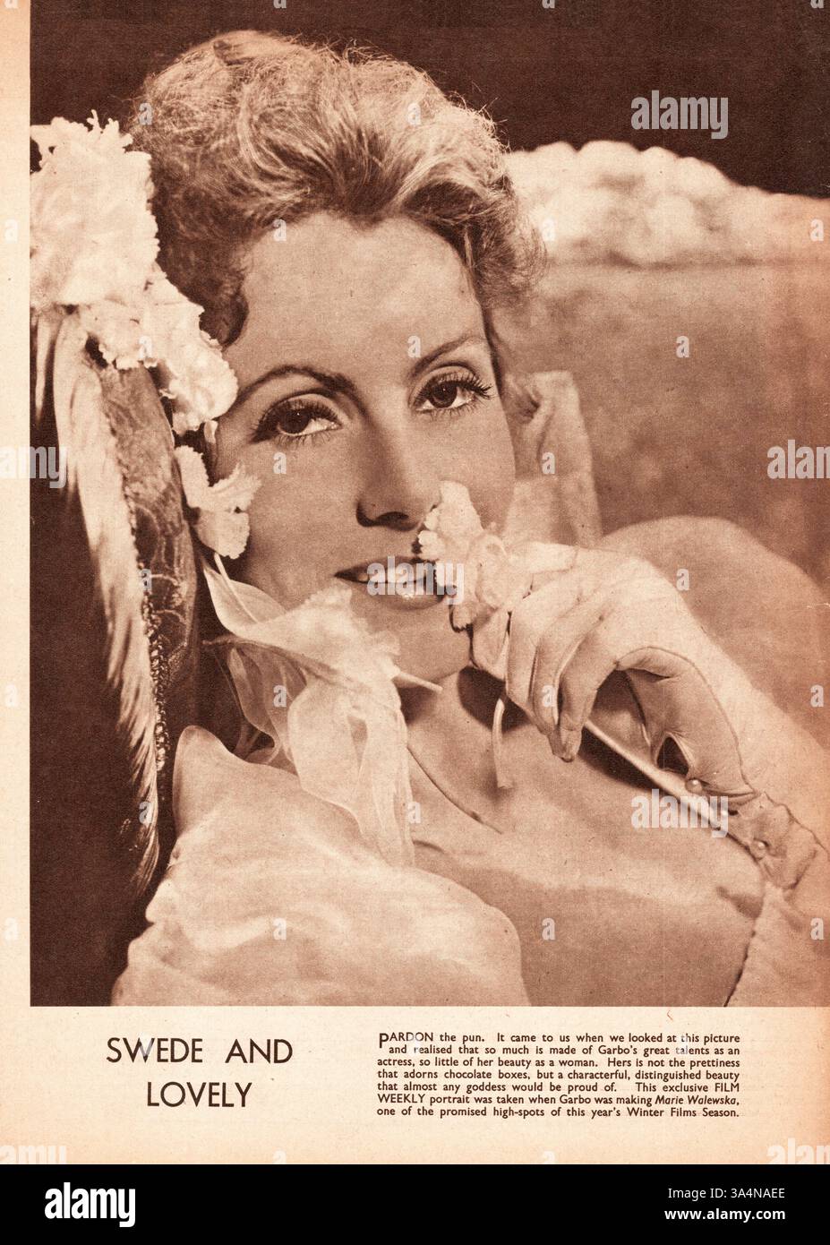 1937 film Weekly actrice Greta Garbo Banque D'Images