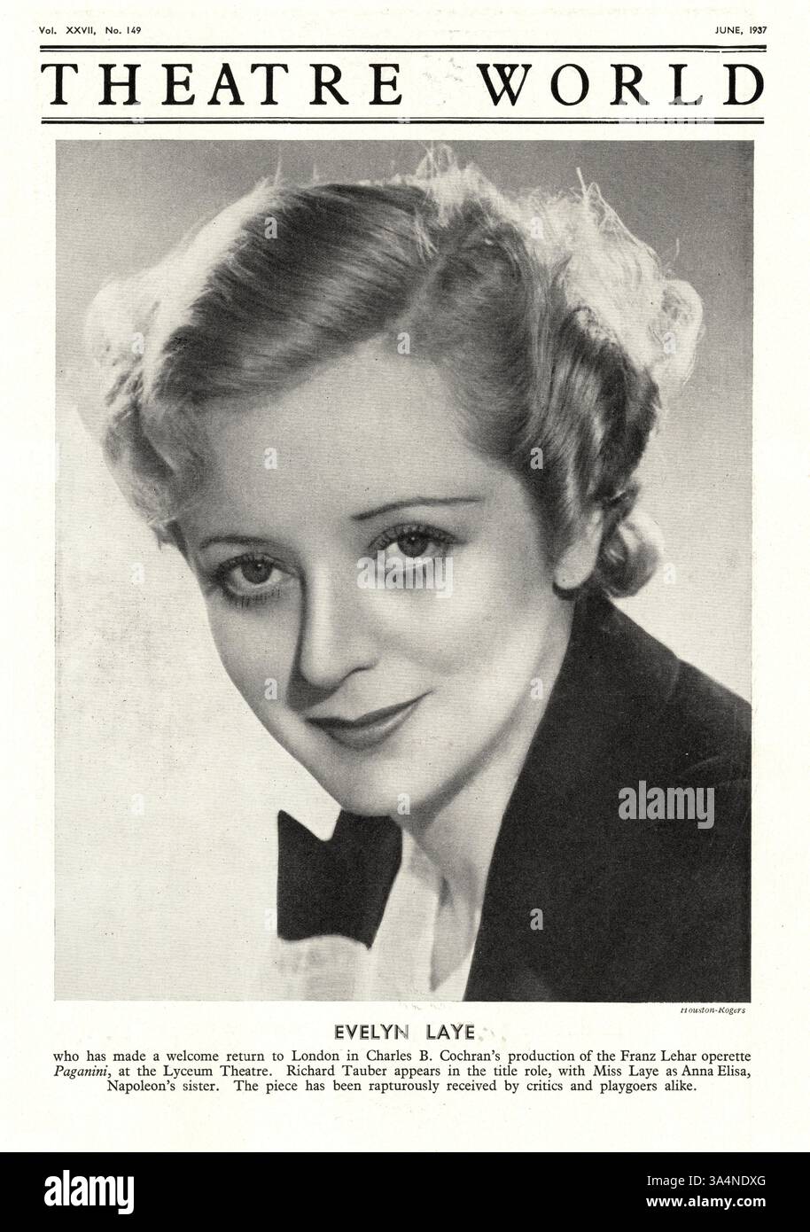 1937 Théâtre actrice mondiale Evelyn Laye Banque D'Images