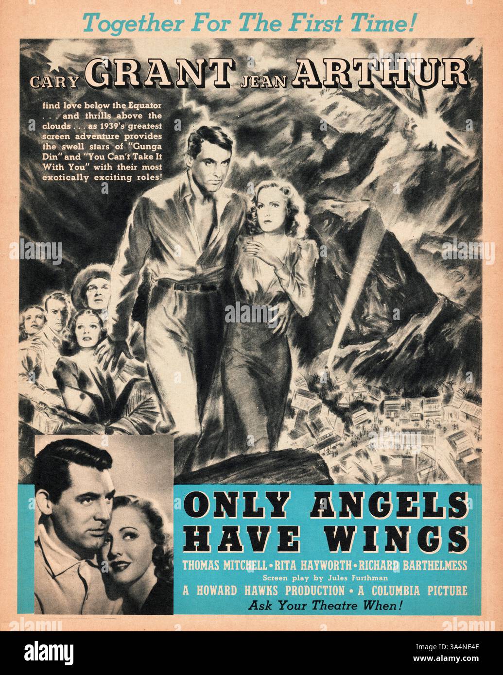 1939 publicité de film seuls les anges ont des ailes Banque D'Images