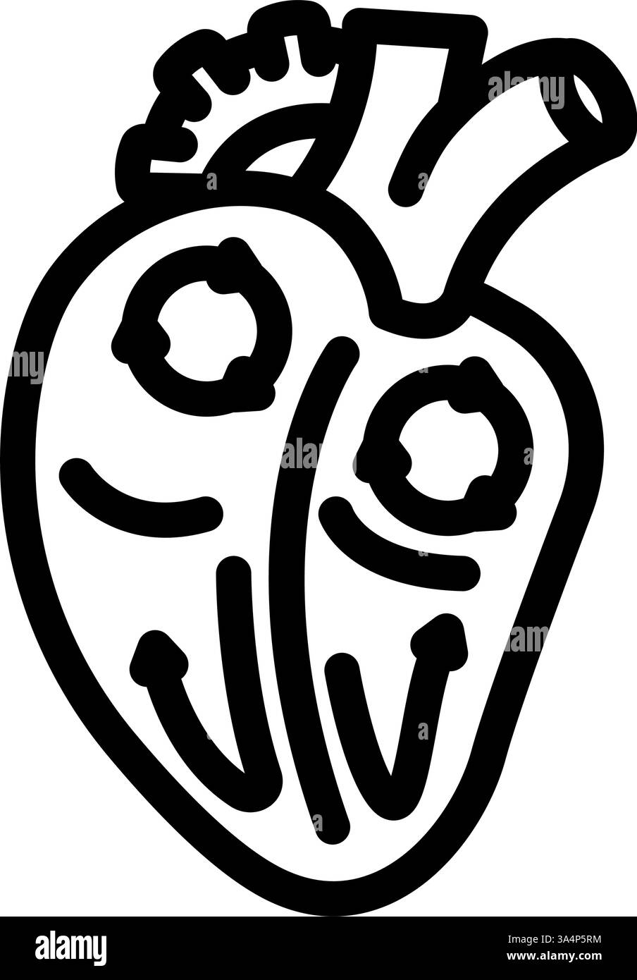 illustration vectorielle d'icône de ligne de cardiologie de fibrillation auriculaire Illustration de Vecteur