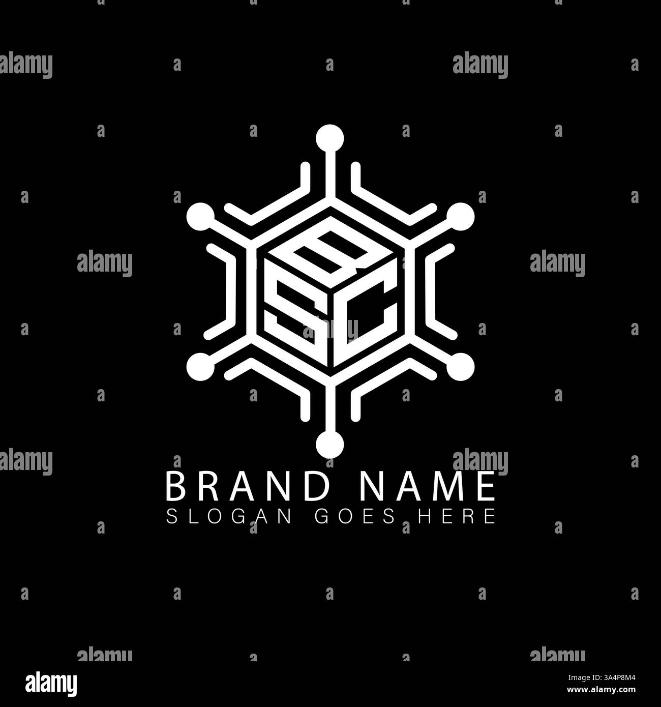 BSC unique moderne plat abstrait géométrique initiales géométriques vectorielles design de logo de lettre. Logo monogramme BSC. Illustration de Vecteur