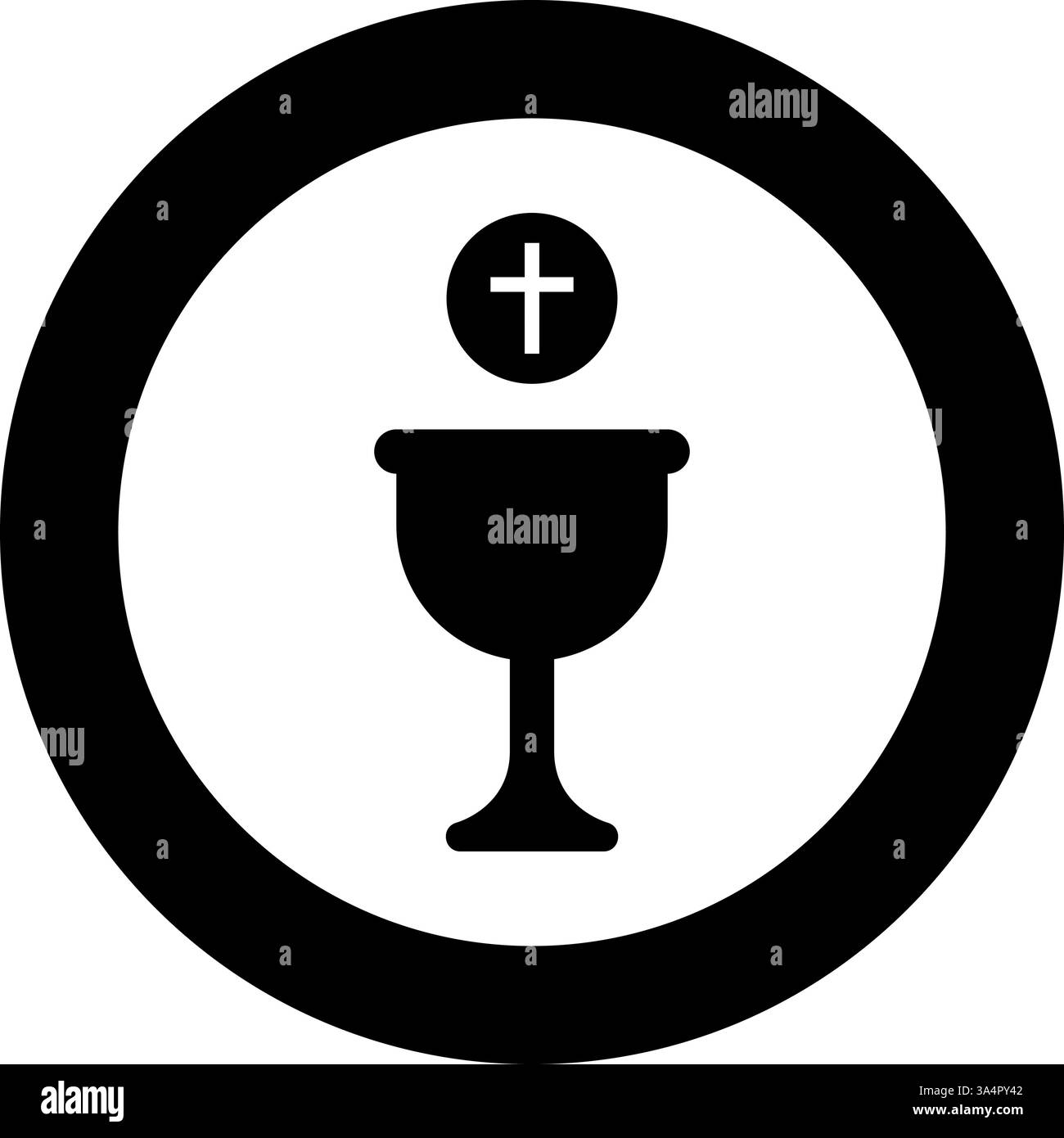 Corpus christi icône de communion sacrée en cercle rond couleur noire illustration vectorielle image solide style simple Illustration de Vecteur