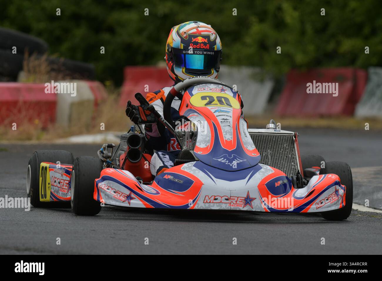 Arvid Lindblad est un pilote de course soutenu par Red Bull britannique et suédois qui participe au championnat de formule 2 pour l'équipe Campos Racing, vu ici lors de sa carrière de karting sur le circuit de Fulbeck en 2022. Banque D'Images