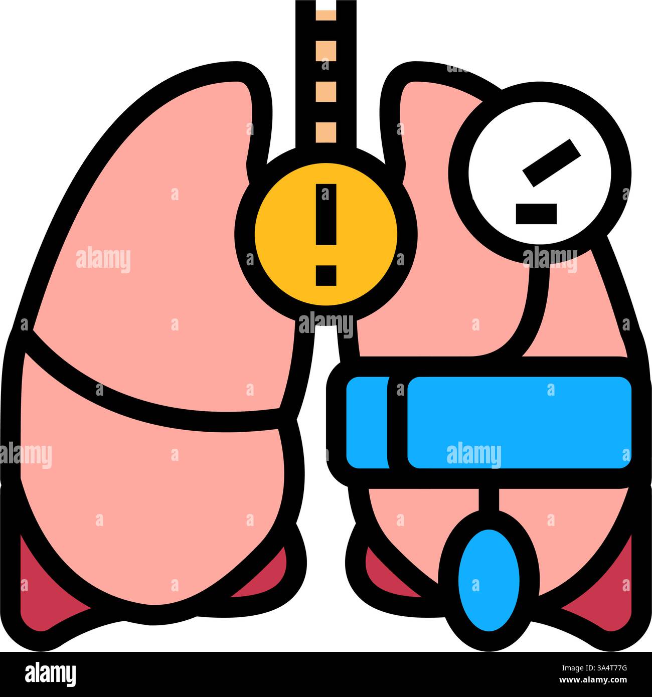 illustration vectorielle d'icône de couleur de maladie cardiologique d'hypertension pulmonaire Illustration de Vecteur