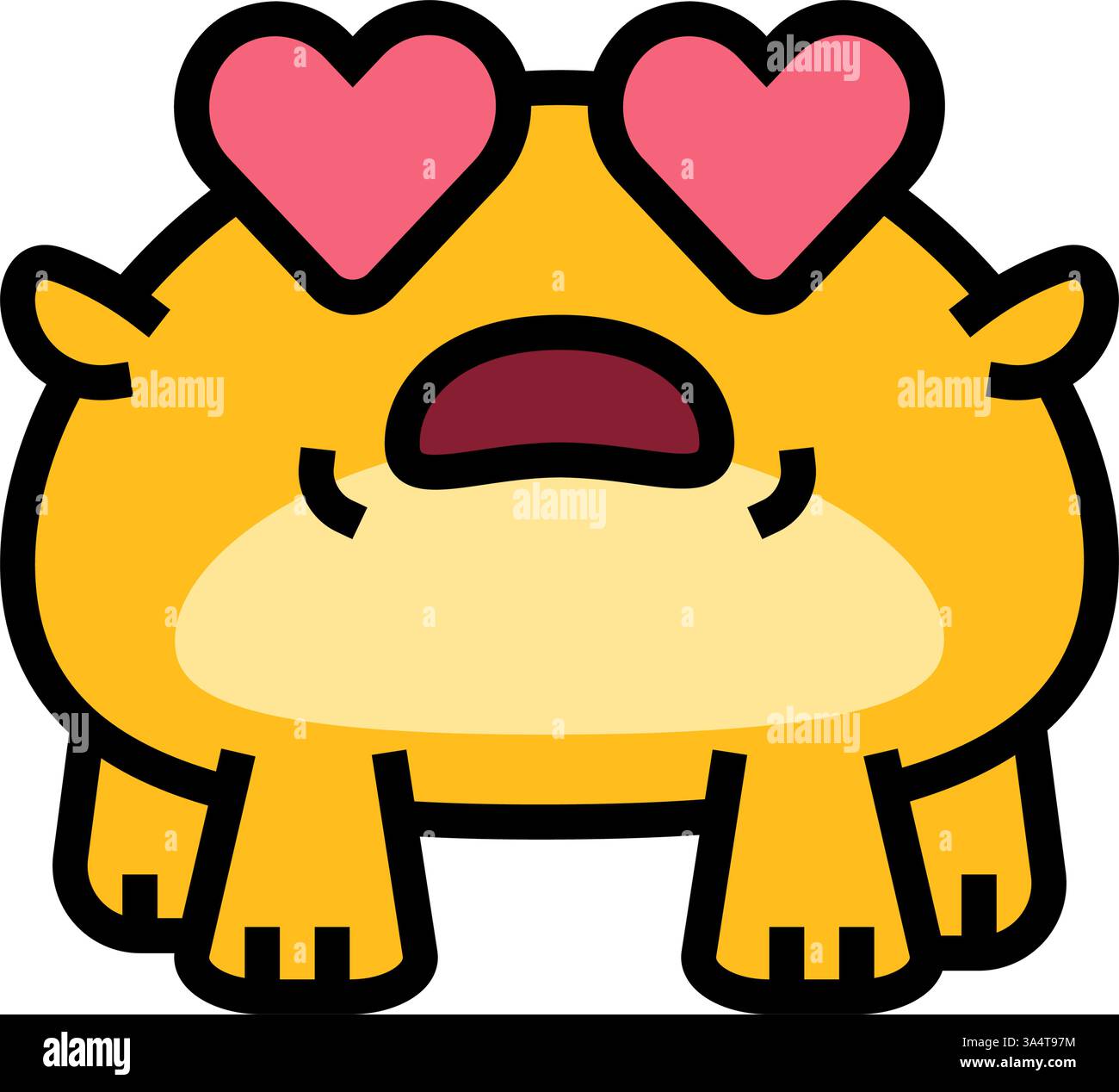 heart eyes mignon monstre illustration vectorielle d'icône de couleur Illustration de Vecteur