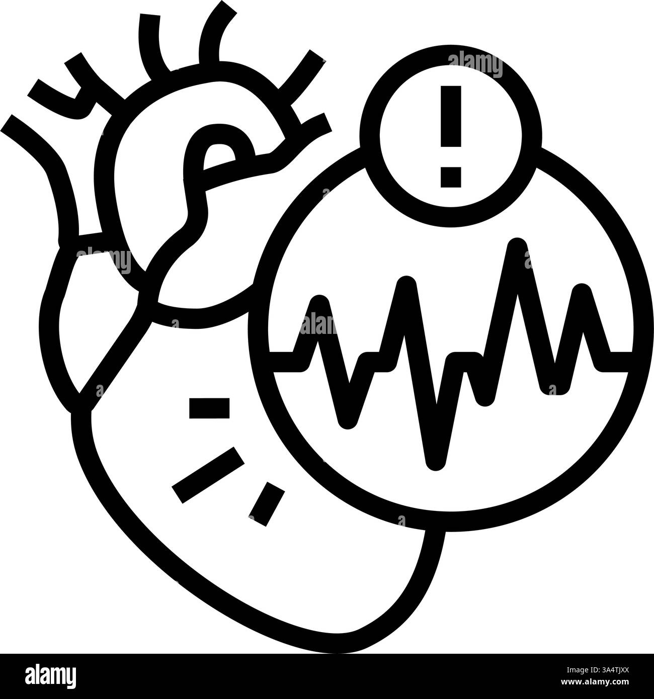illustration vectorielle d'icône de ligne de cardiologie de fibrillation auriculaire Illustration de Vecteur