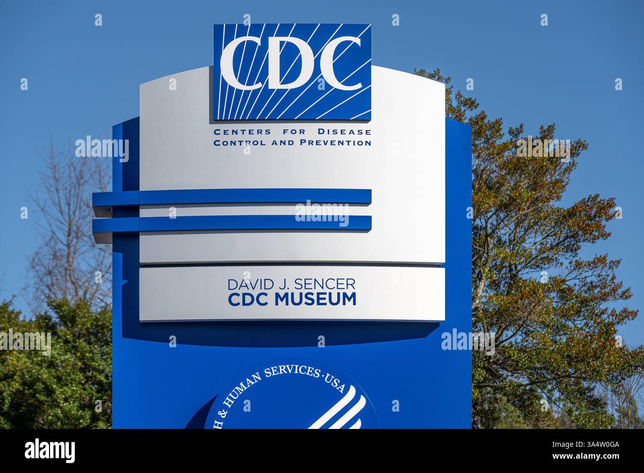 Panneau d'entrée au campus du siège social des CDC (Centers for Disease Control and Prevention) à Atlanta, en Géorgie. (ÉTATS-UNIS) Banque D'Images Panneau d'entrée au campus du siège social des CDC (Centers for Disease Control and Prevention) à Atlanta, en Géorgie. (ÉTATS-UNIS) Banque D'Images