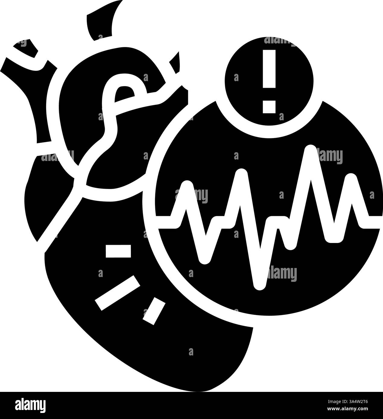 illustration vectorielle d'icône de glyphe de maladie de cardiologie de fibrillation auriculaire Illustration de Vecteur