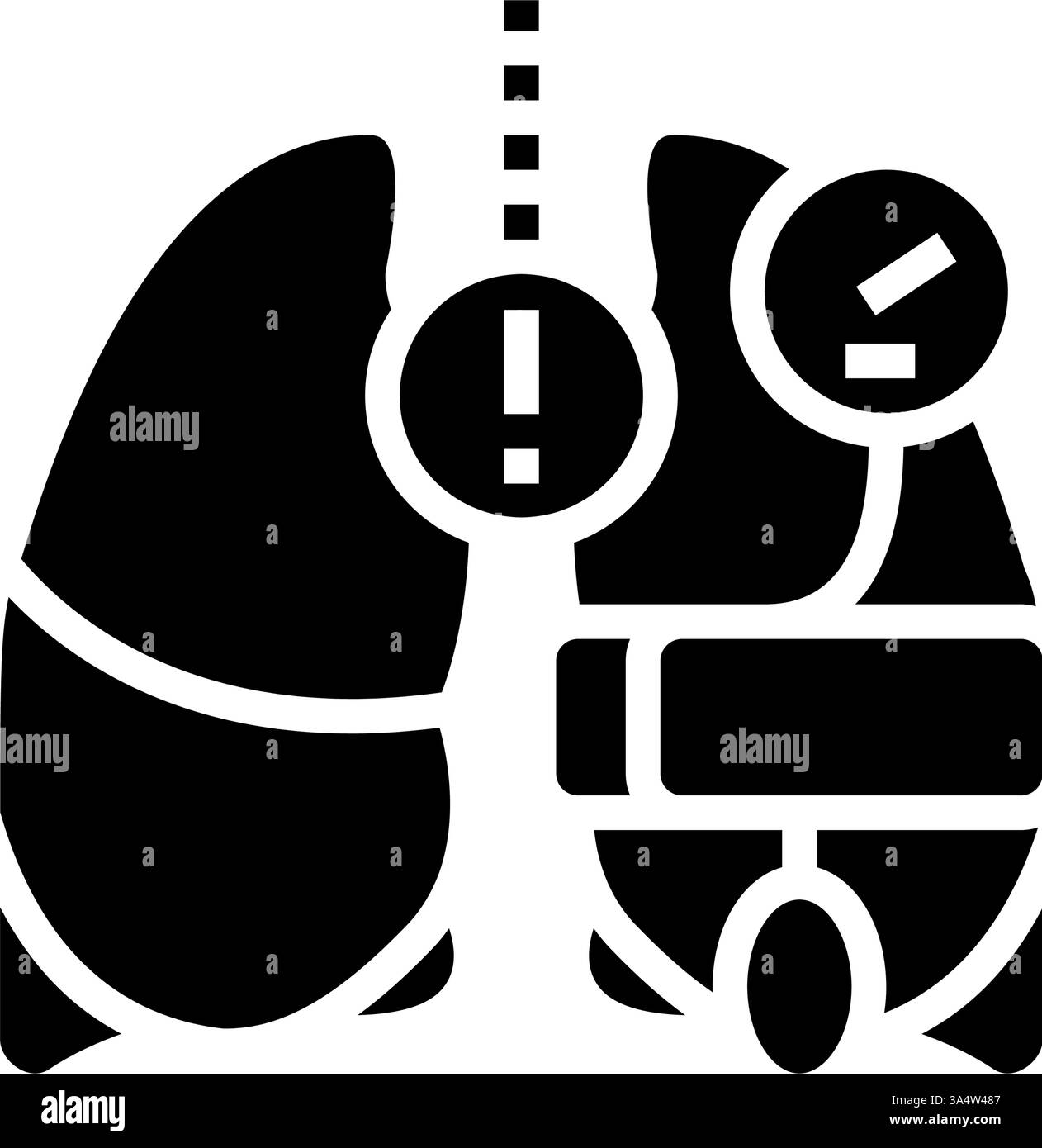 illustration vectorielle de l'icône de glyphe de la maladie de cardiologie d'hypertension pulmonaire Illustration de Vecteur