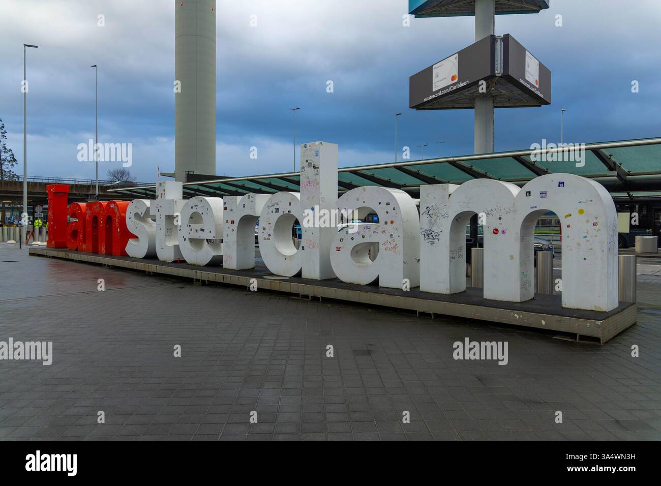 . Panneau Iamsterdam Floor à l'aéroport Schiphol Amsterdam. IAM Amsterdam signe est situé dans plus de spots à Amsterdam Banque D'Images
