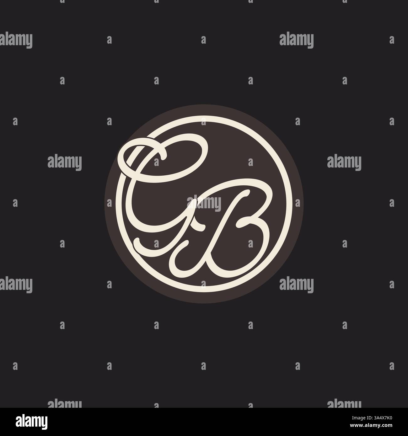 Lettre initiale GB logo monogramme avec graphique vectoriel d'idées de conception de ligne de cercle simple et créatif Illustration de Vecteur