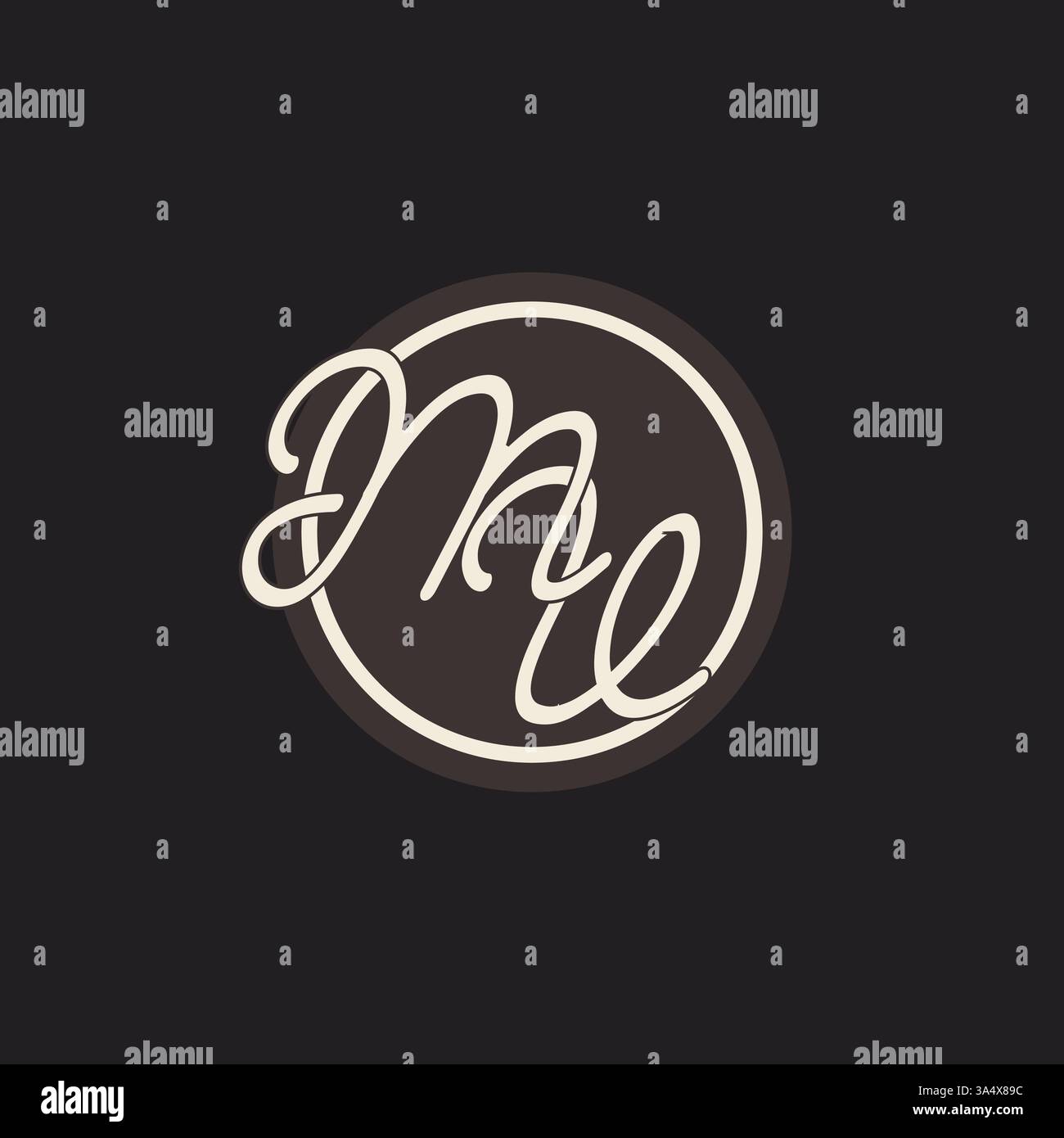 Lettre initiale MV monogramme logo avec graphique vectoriel d'idées de conception de ligne de cercle simple et créatif Illustration de Vecteur