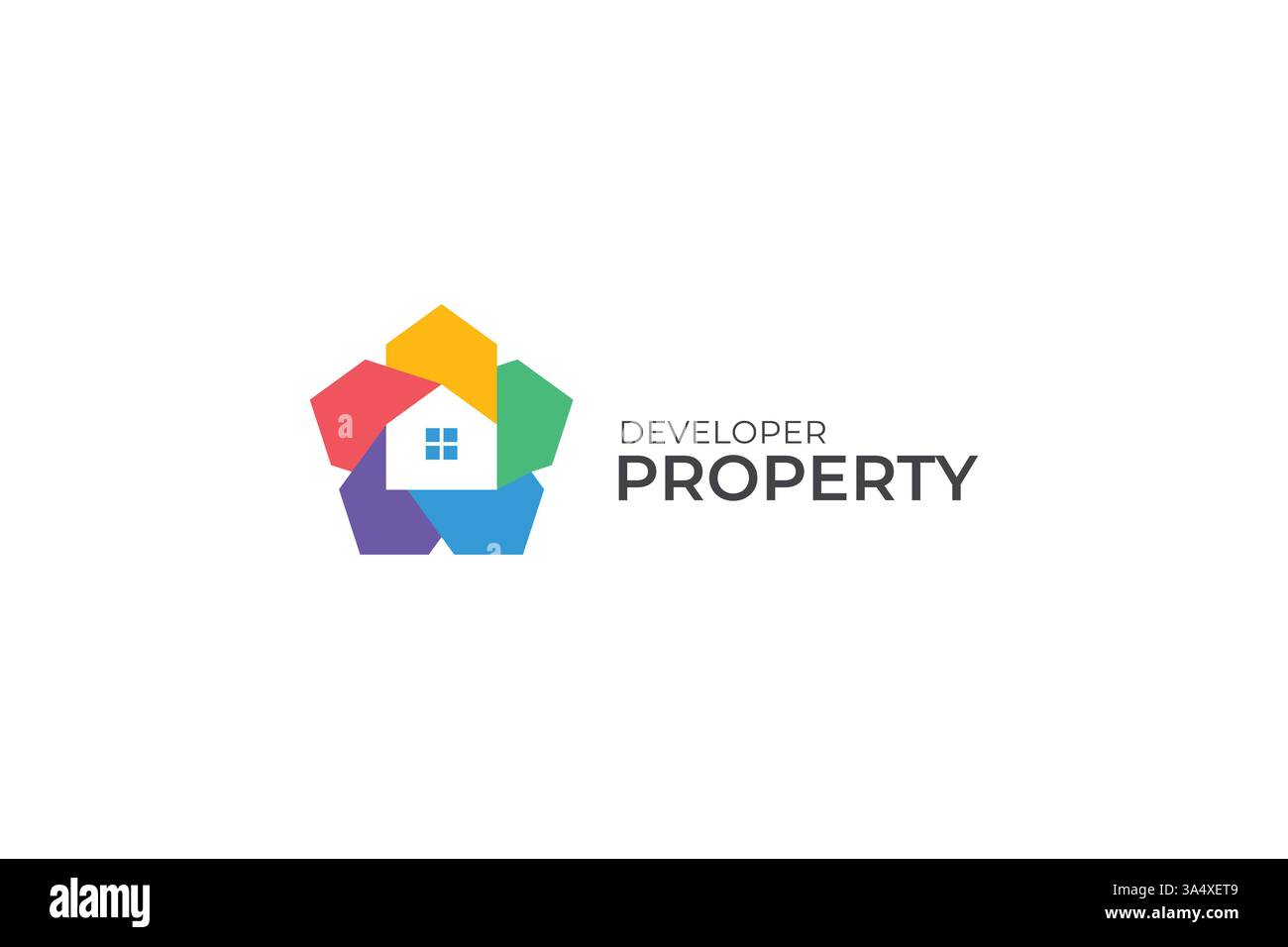 Logo moderne soulignant l'excellence des promoteurs immobiliers et immobiliers grâce à un design minimaliste Illustration de Vecteur