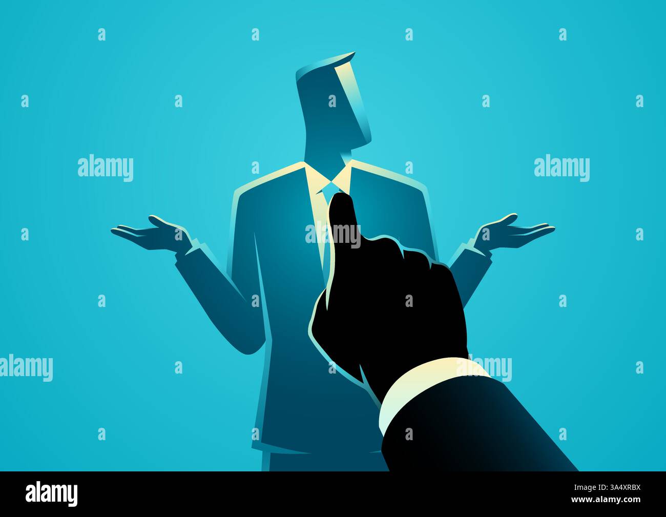 Illustration vectorielle minimaliste montrant un homme d'affaires pointant avec assurance vers un collègue qui haussait les épaules Illustration de Vecteur Illustration vectorielle minimaliste montrant un homme d'affaires pointant avec assurance vers un collègue qui haussait les épaules Illustration de Vecteur