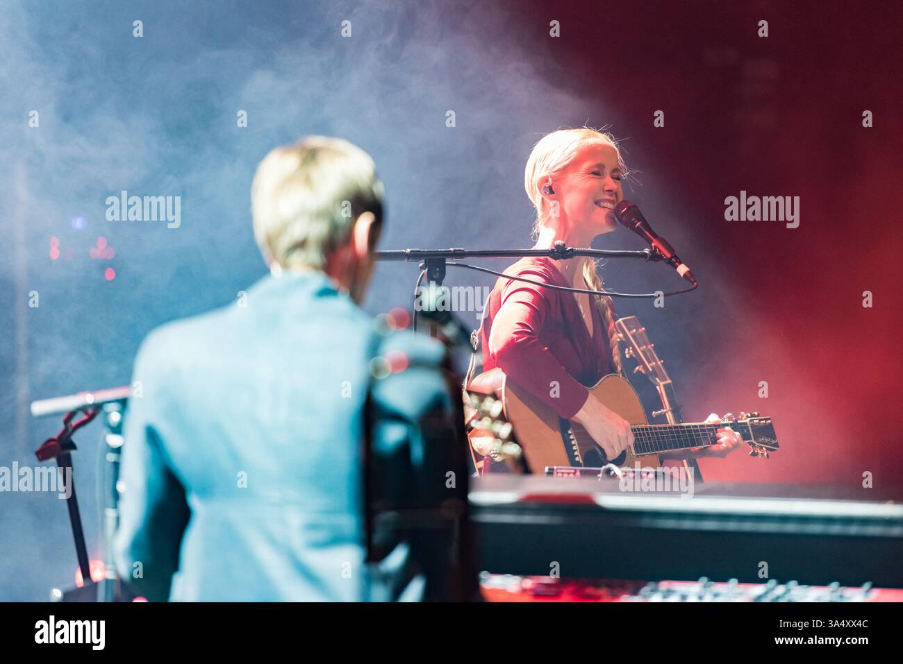 Copenhague, Danemark. 15 mars 2025. Tina Dickow et Helgi Jonsson donnent un concert à l'Opéra de Copenhague. Banque D'Images
