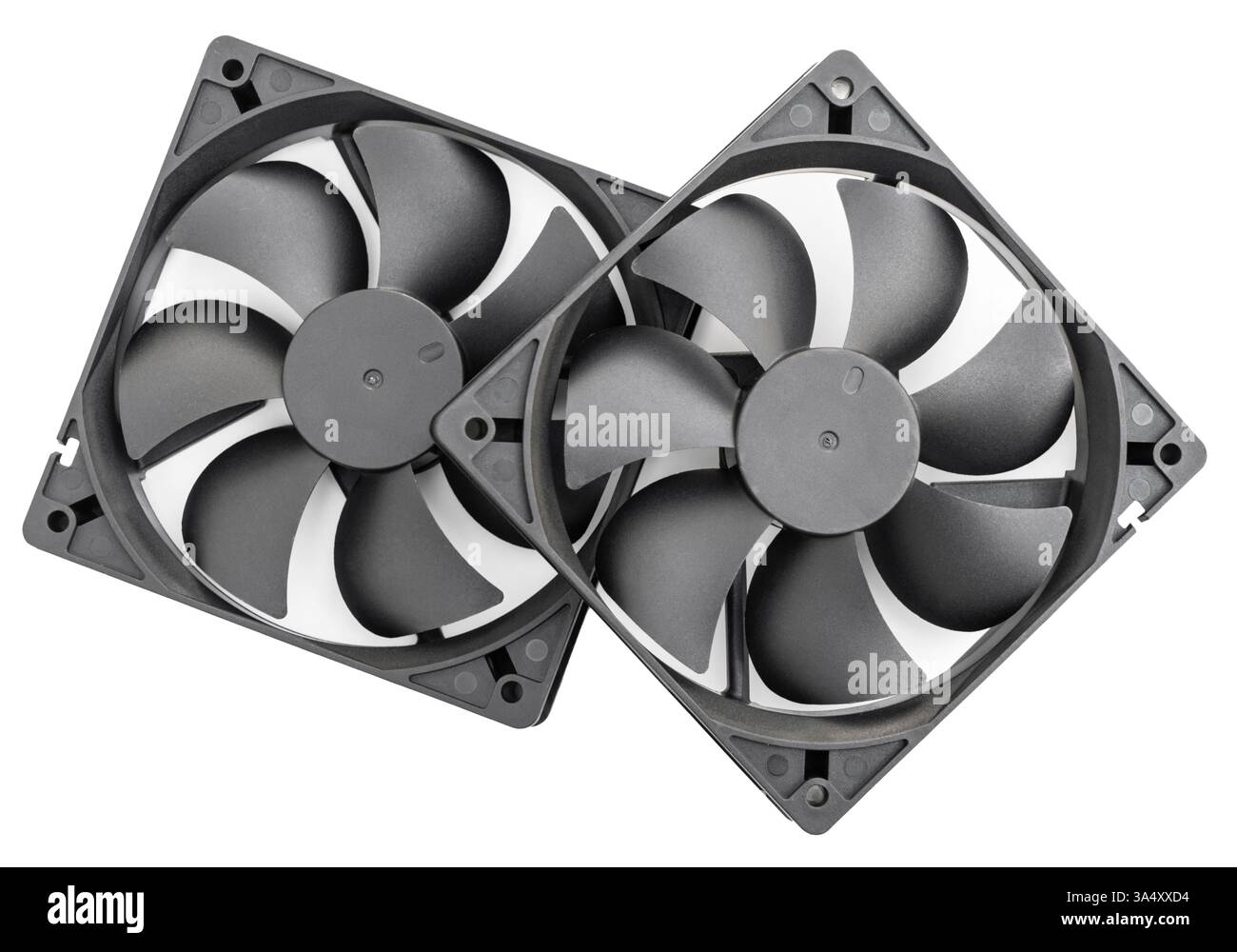 nouveau ventilateur d'ordinateur sur fond isolé blanc Banque D'Images