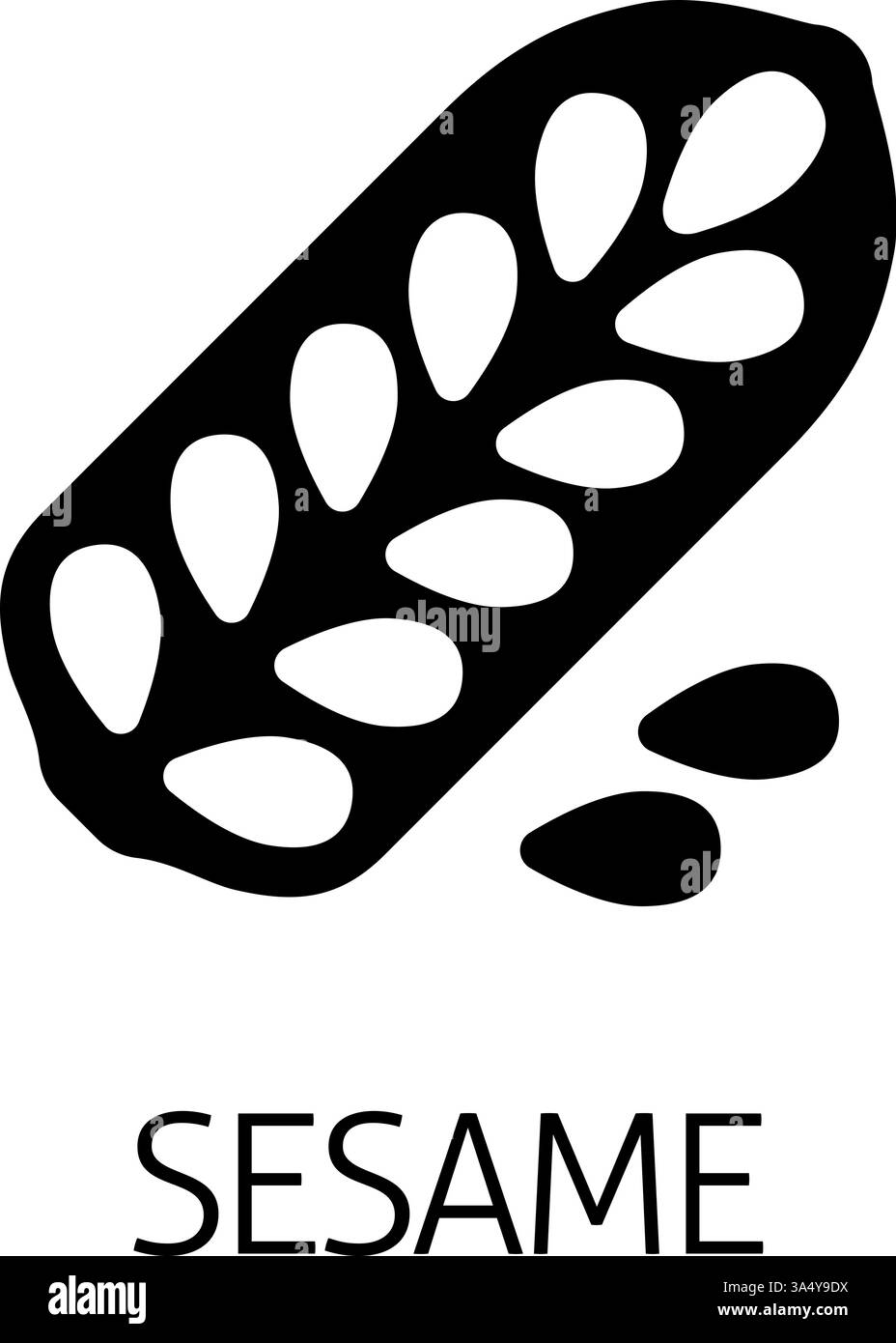 Concept d'icône d'allergène alimentaire de capsule de graines de sésame Illustration de Vecteur