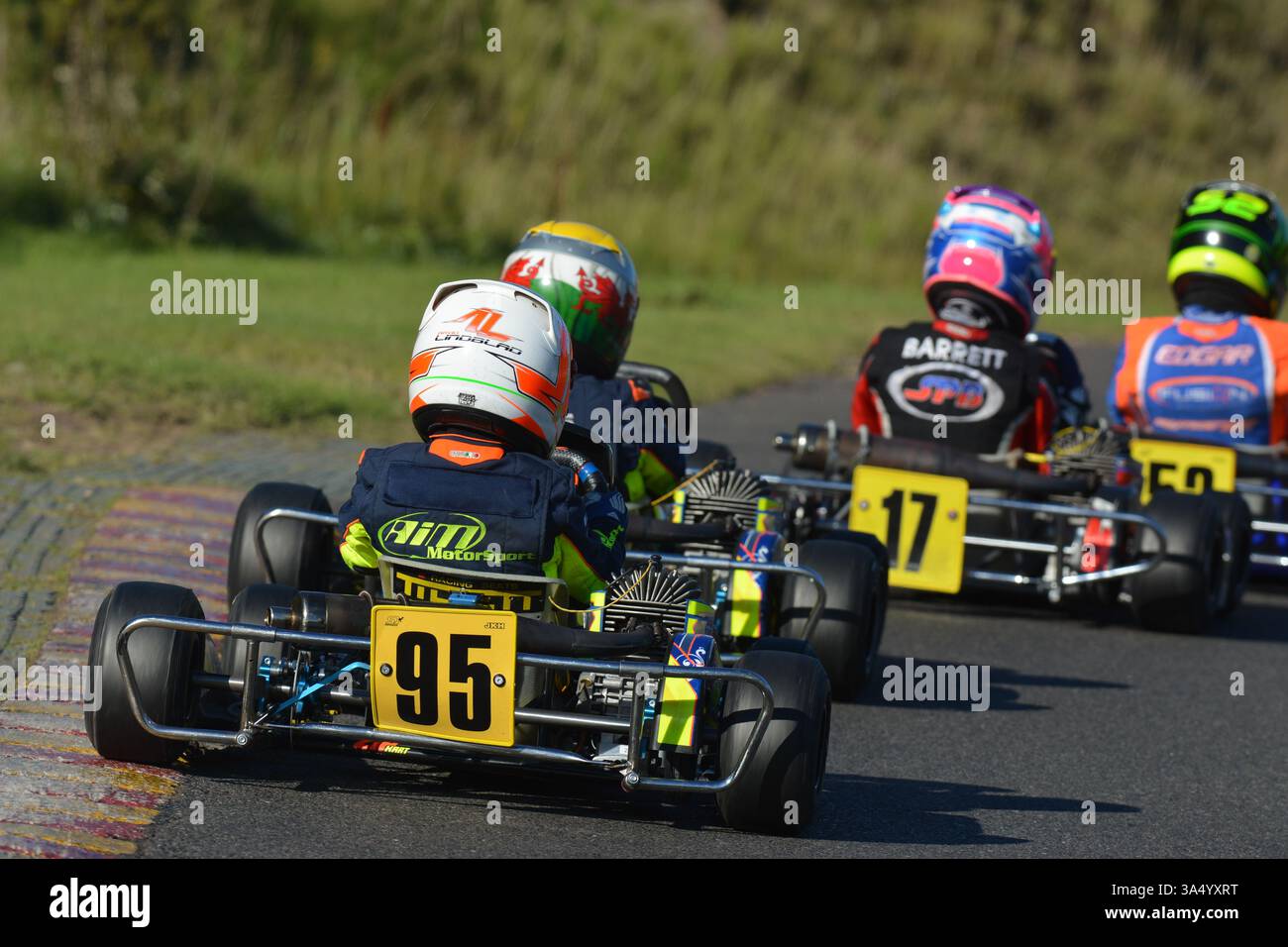 Arvid Lindblad est un pilote de course soutenu par Red Bull britannique et suédois qui participe au championnat de formule 2 pour l'équipe Campos Racing, vu ici lors de sa carrière de karting sur le circuit de Rowrah en 2016. Banque D'Images