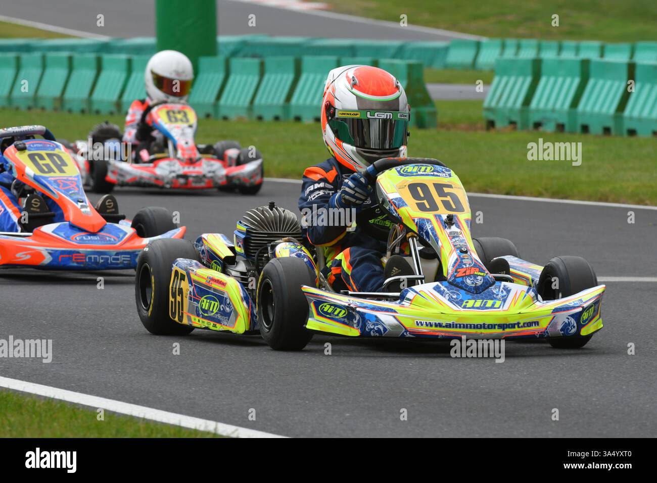 Arvid Lindblad est un pilote de course soutenu par Red Bull britannique et suédois qui participe au championnat de formule 2 pour l'équipe Campos Racing, vu ici lors de sa carrière de karting sur le circuit PF International en 2016. Banque D'Images
