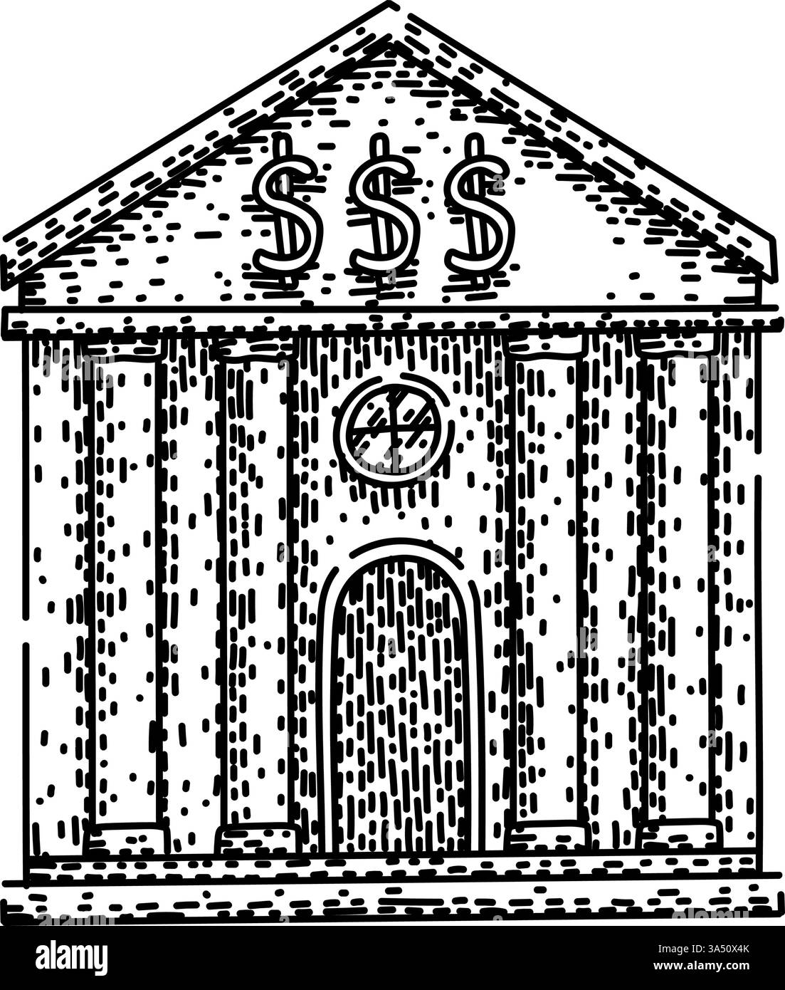 dessin de banque d'architecture dessin à la main vecteur Illustration de Vecteur