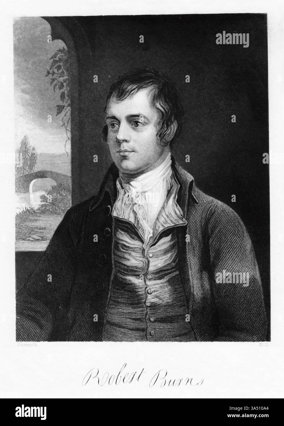Portrait de Robert Burns (1759-96) poète écossais, fin du XVIIIe siècle. Banque D'Images
