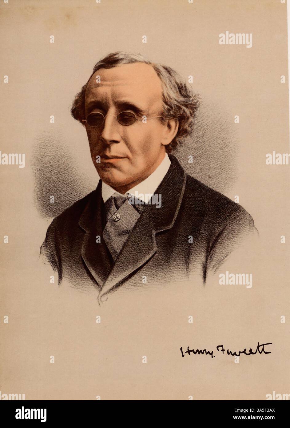 Portrait de Henry Fawcett (1833-1884) Banque D'Images