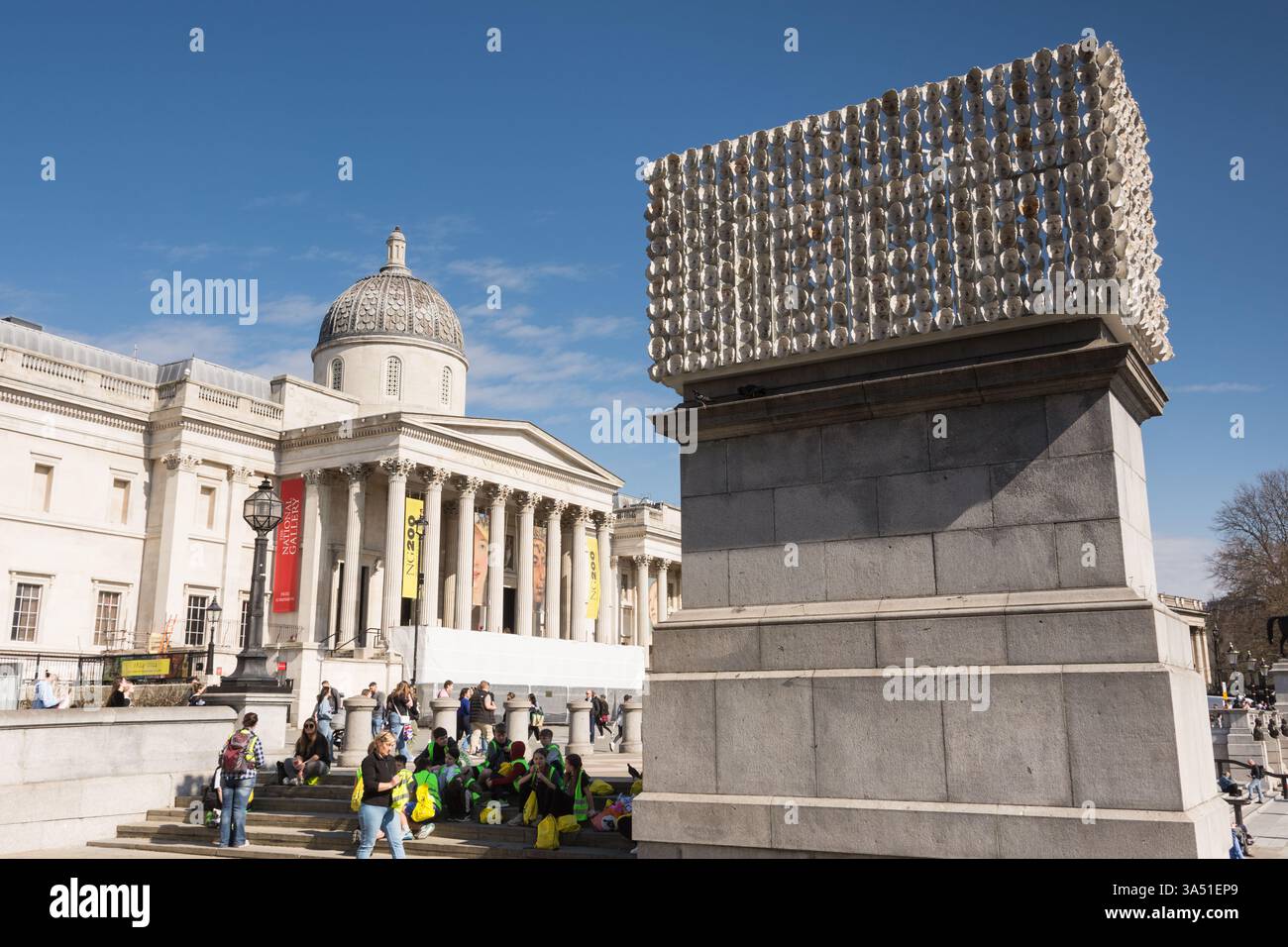 Quatrième plinthe Commission Mil Veces un instant (a Thousand Times an instant) de Teresa Margolles sur Trafalgar Square, Londres, Angleterre, Royaume-Uni Banque D'Images