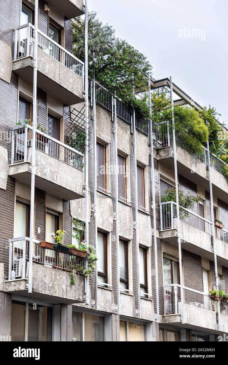 Immeuble dans via Giovanni Paisiello 1, Milan, Citta Studi, Italie Banque D'Images