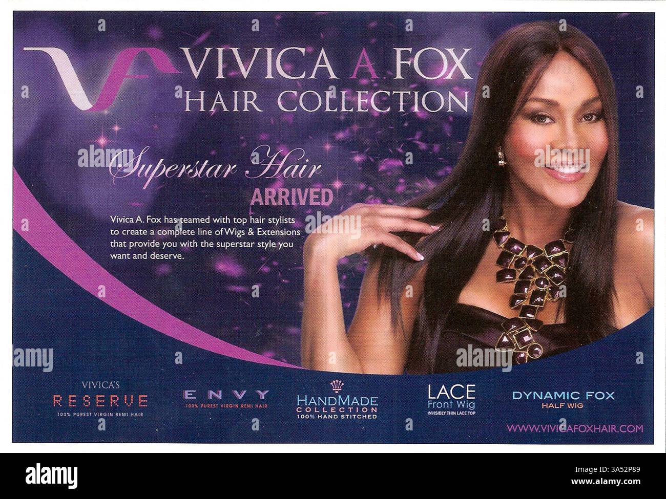 2010 publicité pour la collection de cheveux de Vivica A. Fox perruques et extensions Banque D'Images