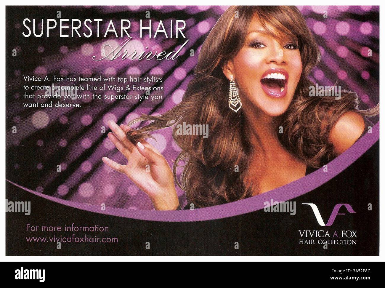 2010 publicité pour la collection de cheveux de Vivica A. Fox perruques et extensions Banque D'Images