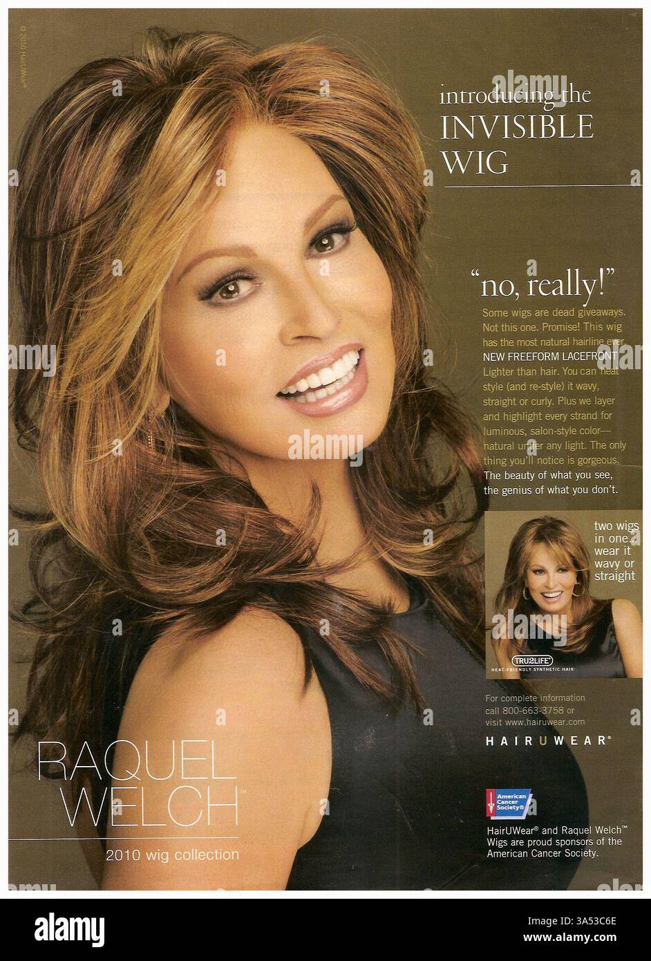 2010 Raquel Welch pour la perruque invisible de HairUWear Banque D'Images