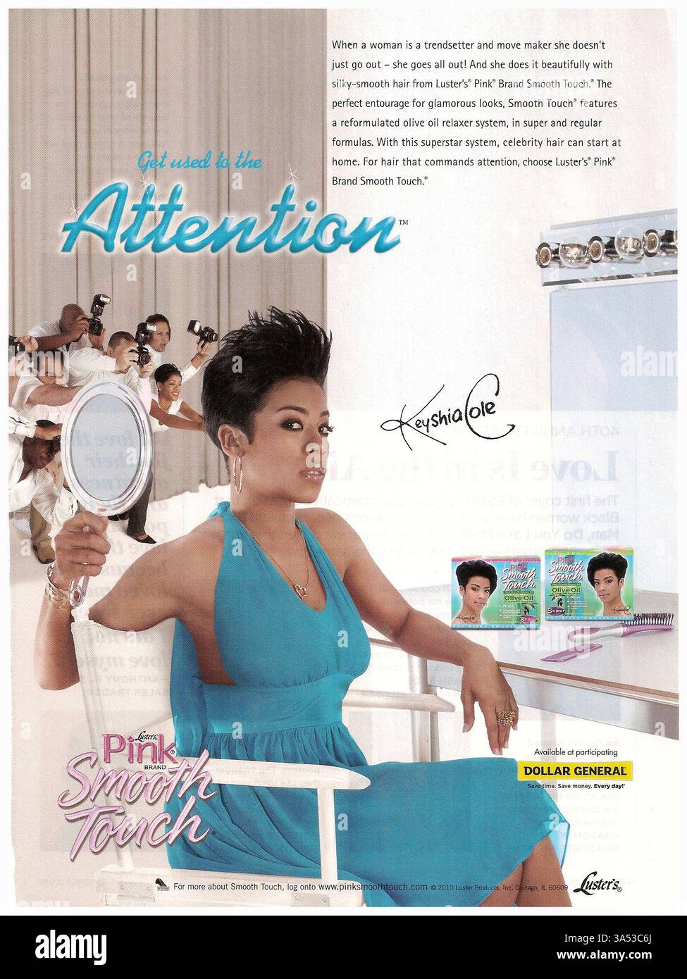 2010 Keyshia Cole - annonce imprimée Luster's Pink Smooth Touch Conditioner Banque D'Images
