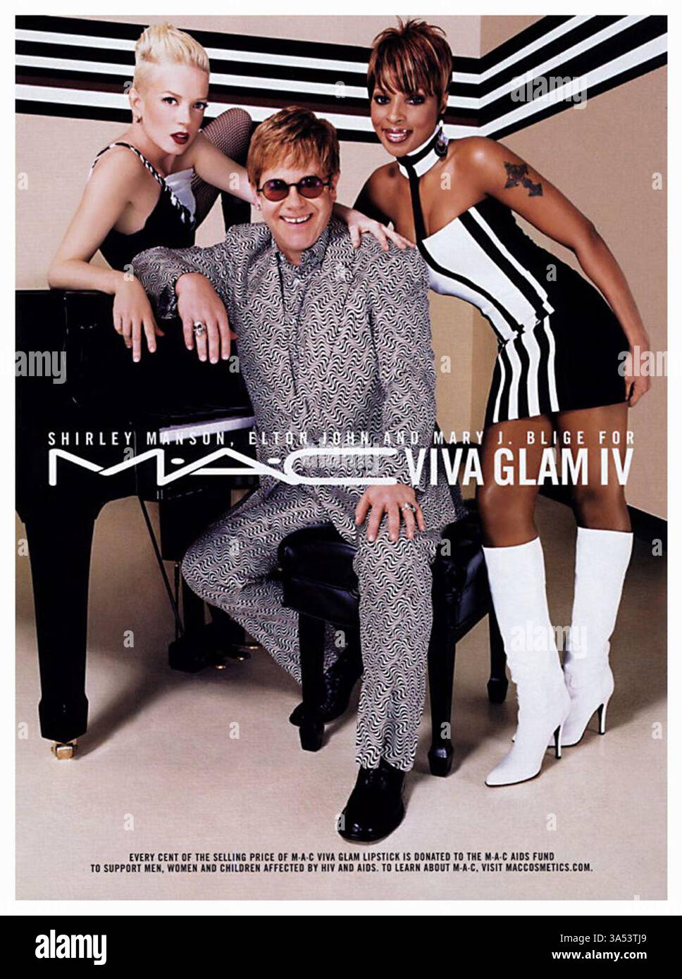 2003 MAC Viva Glam, Elton John, Shirley Manson, Mary J. Blige ad Banque D'Images