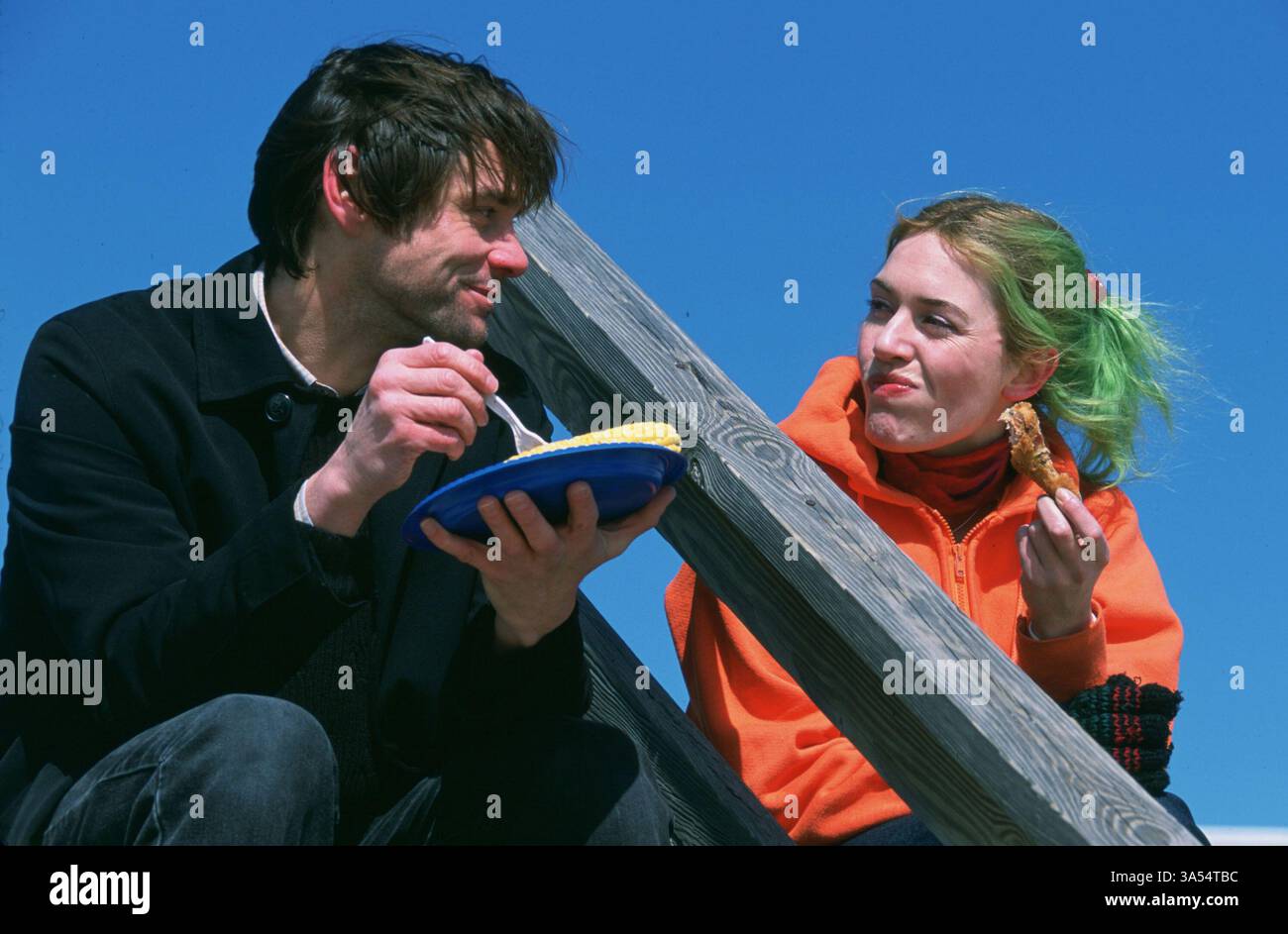Eternal Sunshine of the Spotless Mind Jim Carrey & Kate Winslet Banque D'Images