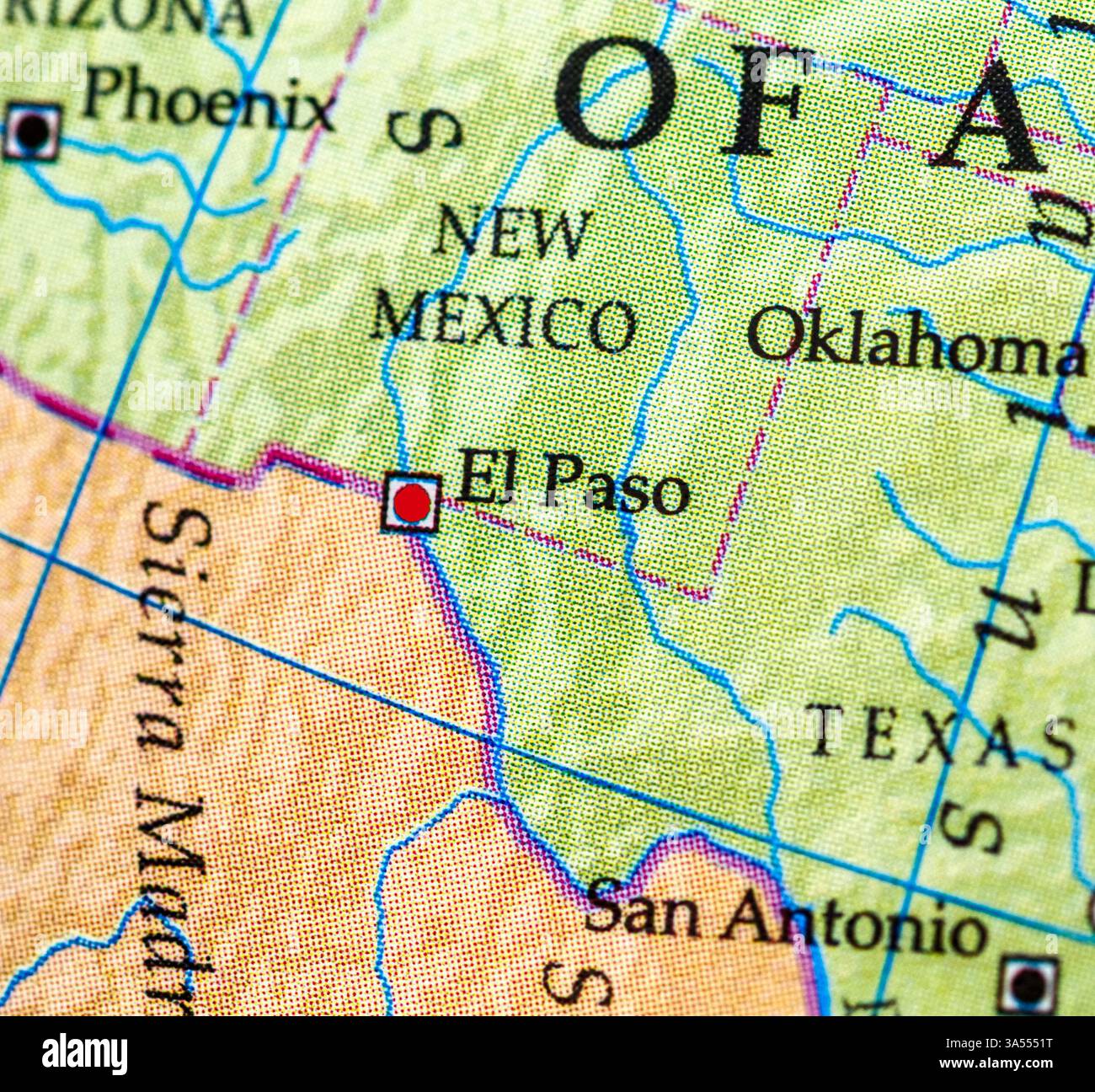 el paso sur la carte Banque D'Images