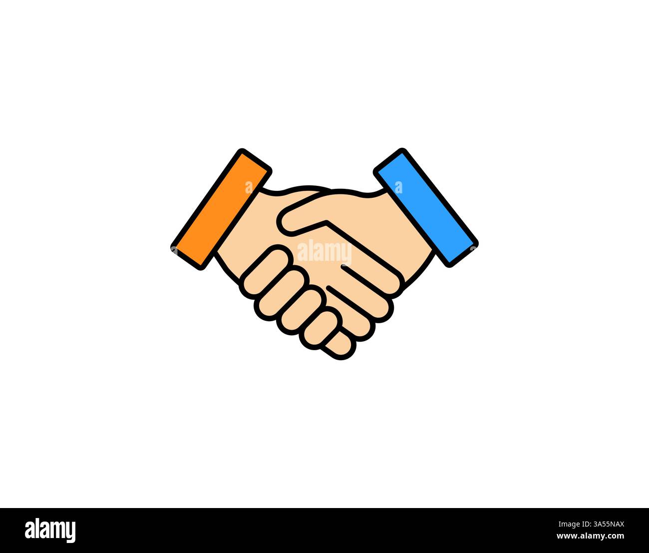 Symbole de poignée de main représentant l'accord et la coopération dans les affaires et les relations sociales Illustration de Vecteur