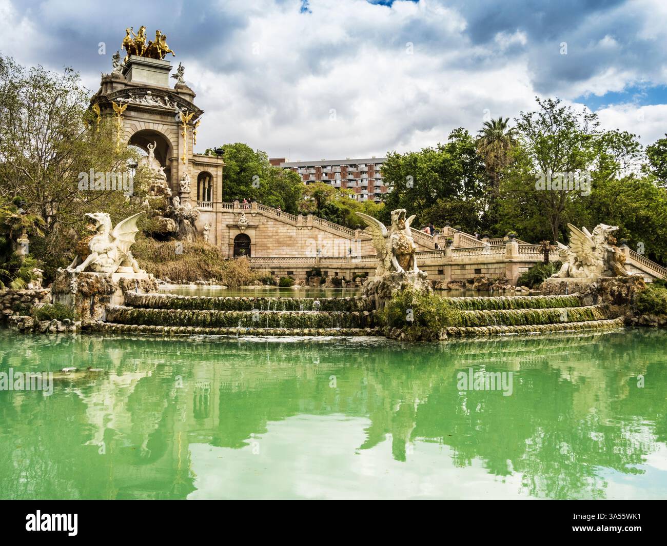 La Cascada dans le Parc de la Ciutadella à Barcelone, Espagne. Banque D'Images