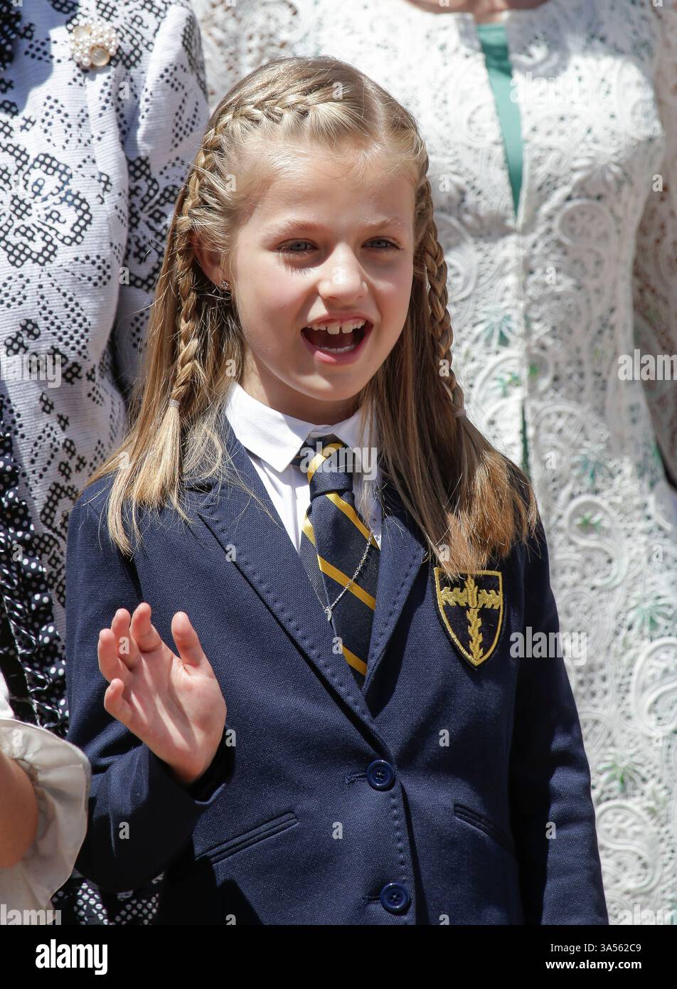 Princesse Léonor d'Espagne après sa première communion à l'église Asuncion de Nuestra Senora à Madrid, Espagne - 20 mai 2015 Banque D'Images