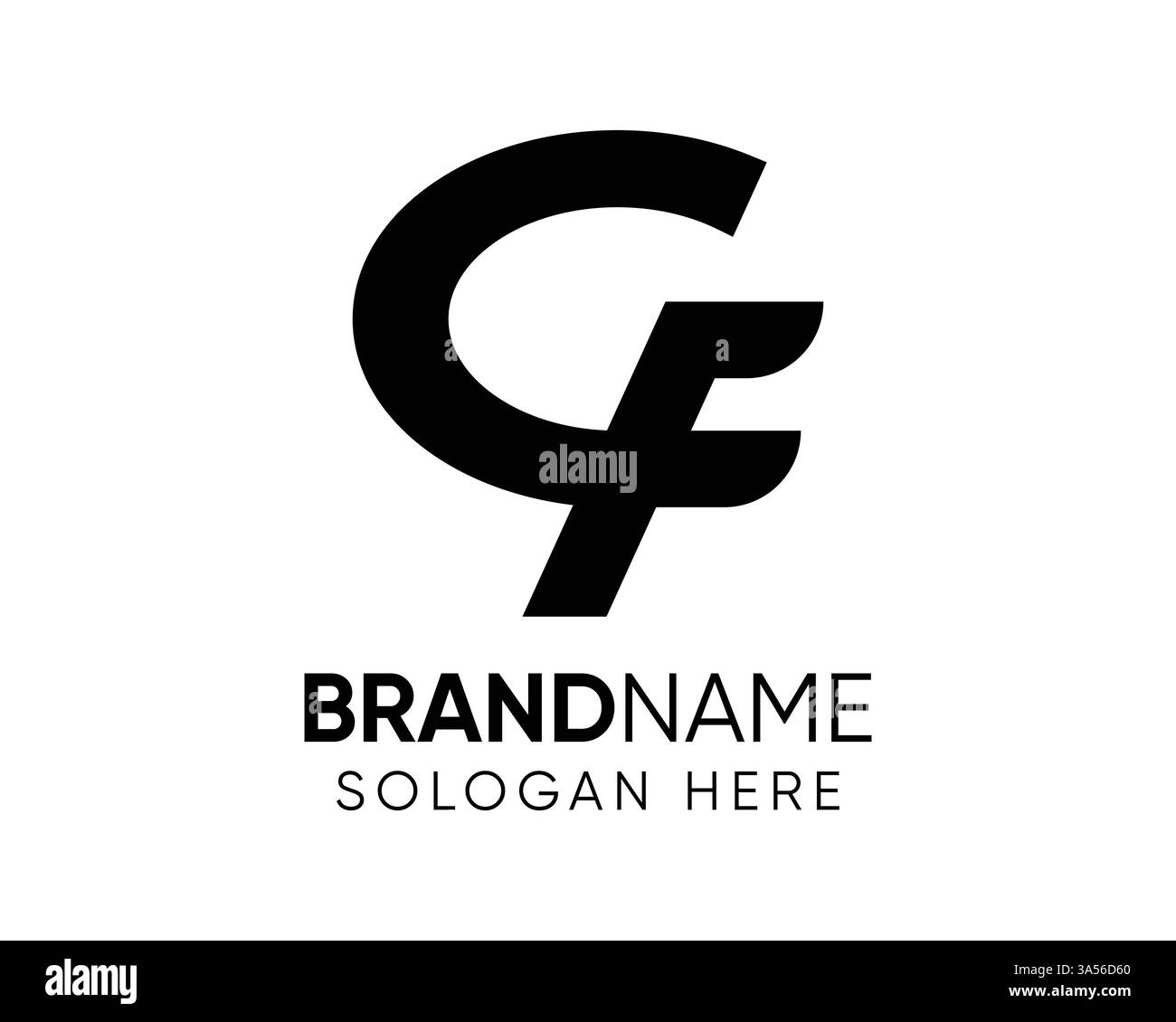 C F modèle de conception de logo. Conception de logo C ou F. Illustration de Vecteur