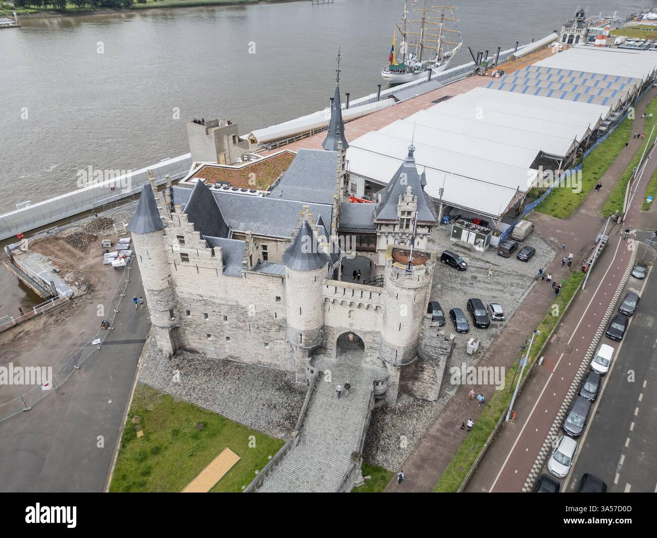 Het Steen, forteresse médiévale, Anvers, Belgique Banque D'Images